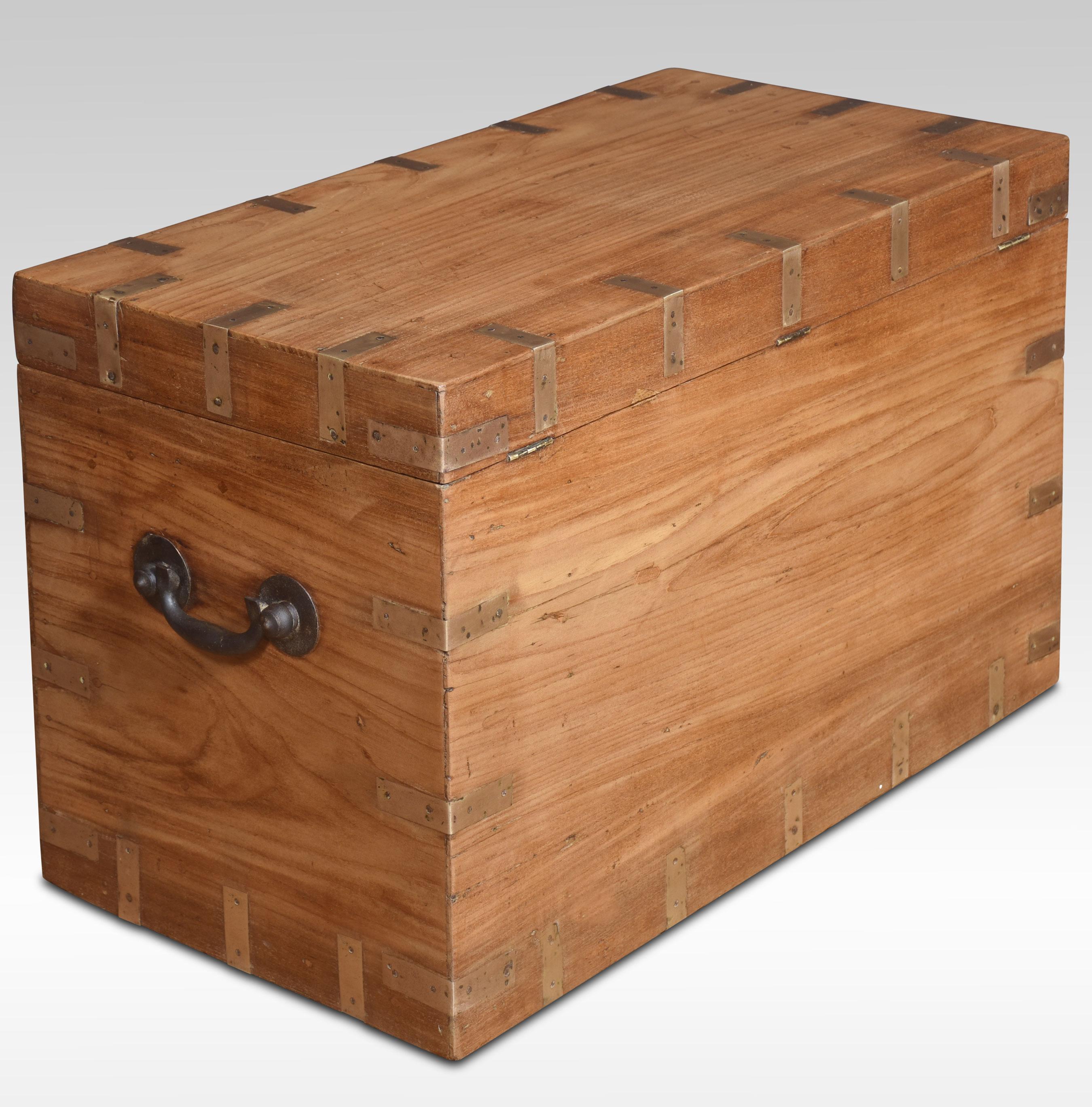19th Century Brass bound camphor wood box For Sale