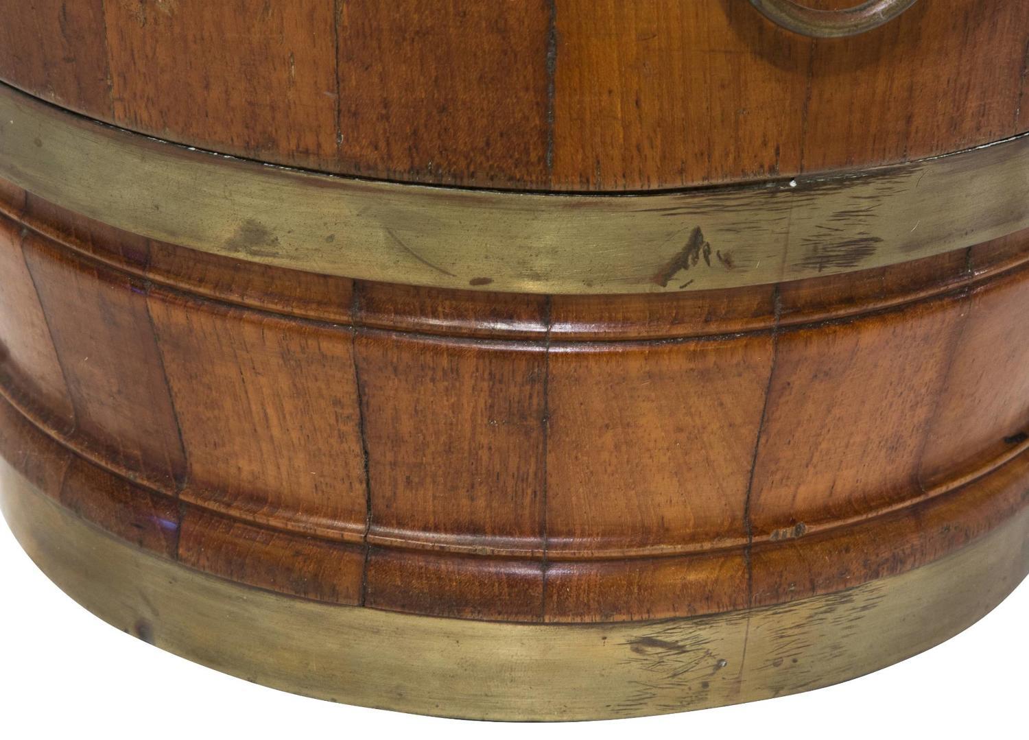 Victorian Brass Bound Coopered Mahogany Pail