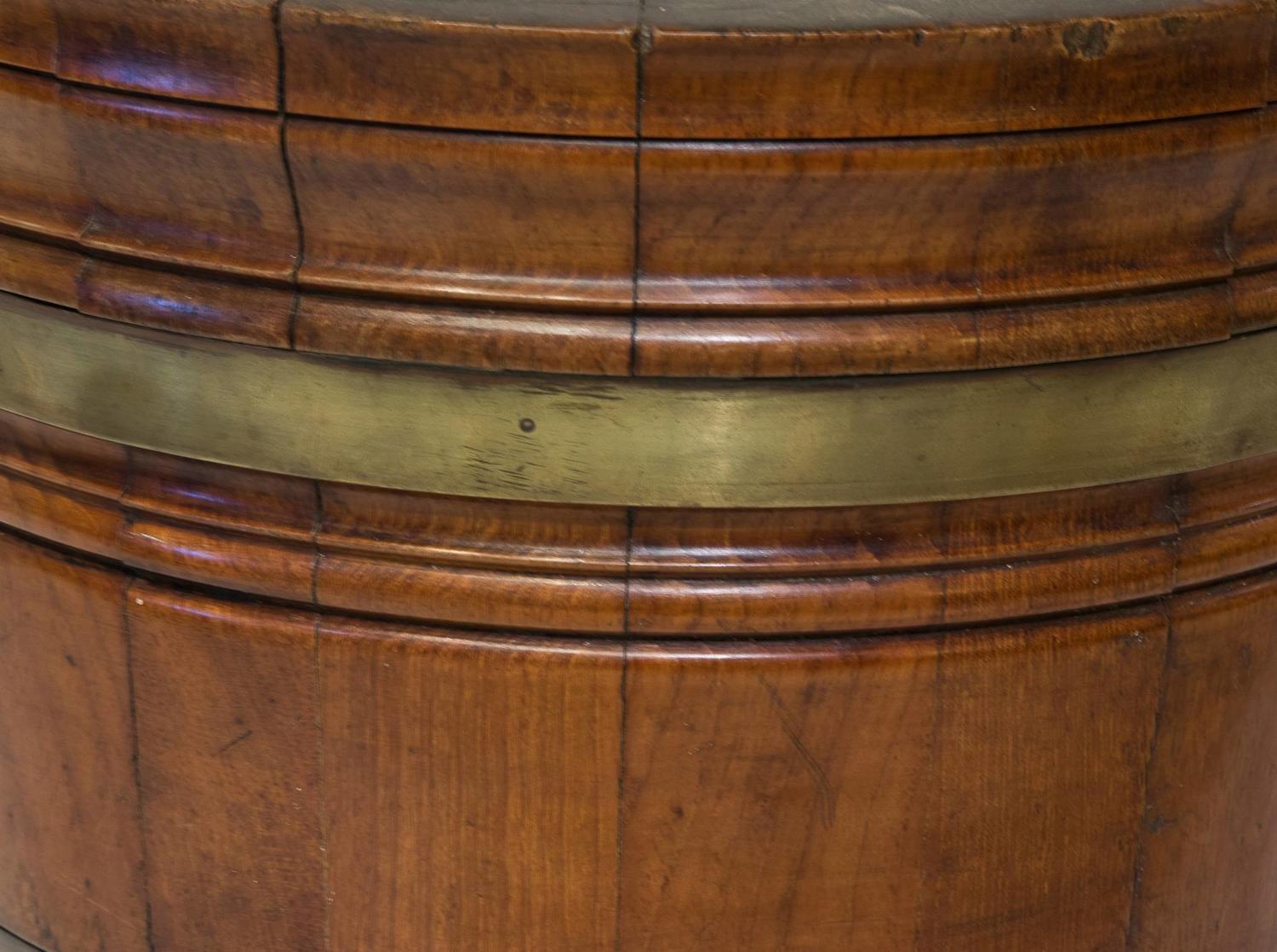 Late 19th Century Brass Bound Coopered Mahogany Pail