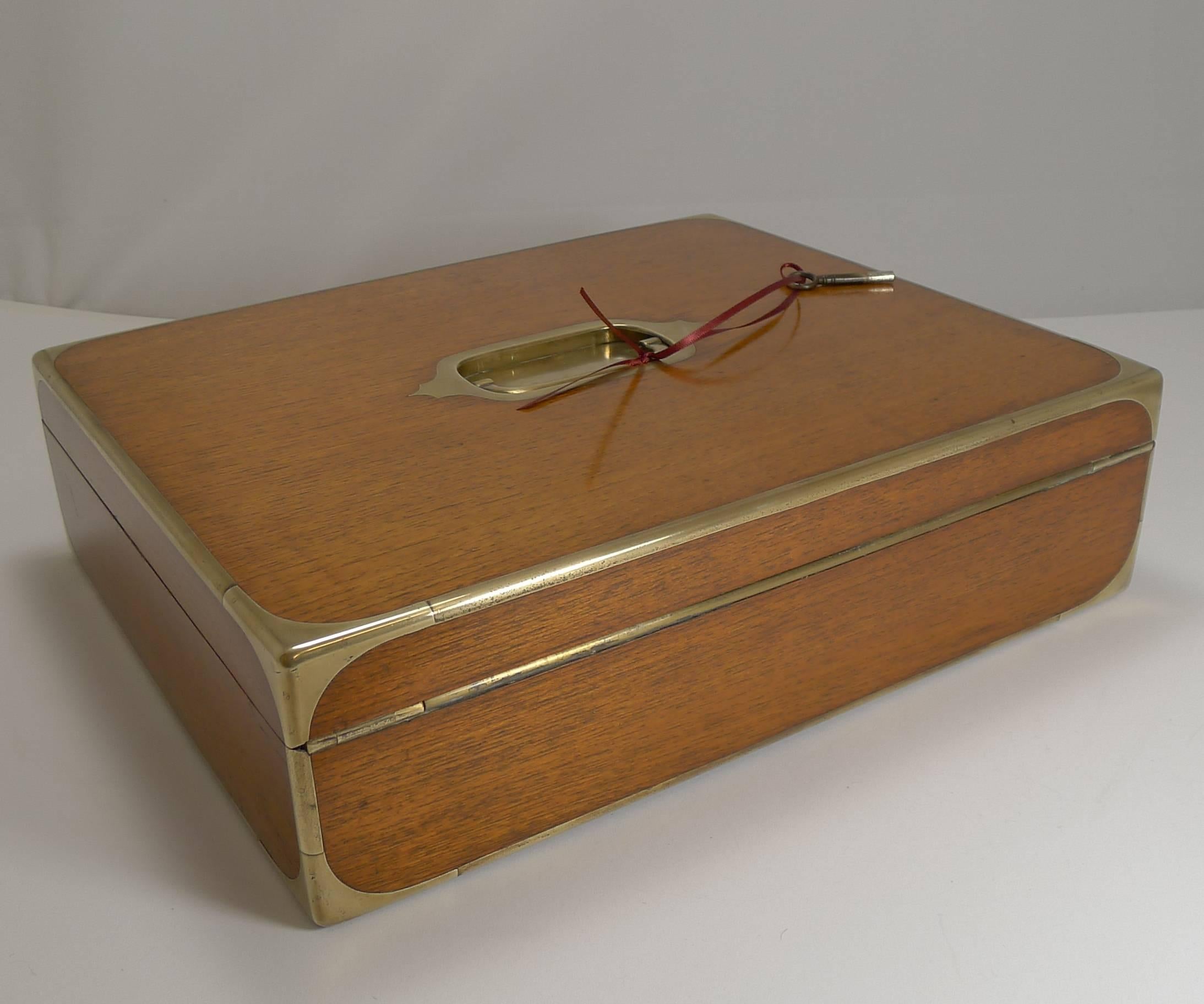 Brass Bound Military Style Tea Sample Box / Caddy by Chapman Son & Co., London 2