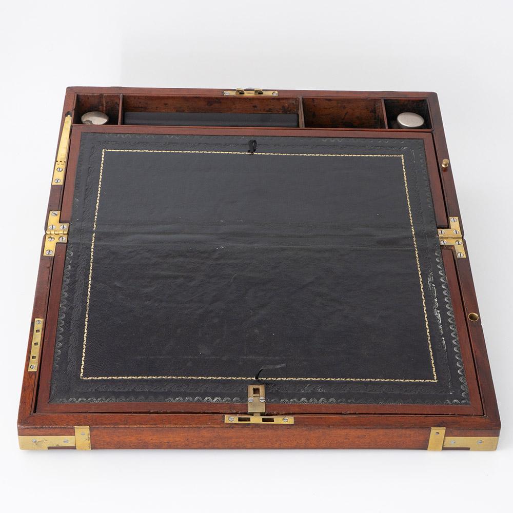Victorian Brass Bound Writing Slope from the Mid 19th Century For Sale