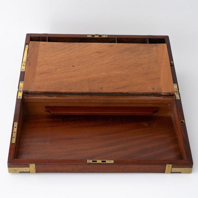 British Brass Bound Writing Slope from the Mid 19th Century For Sale