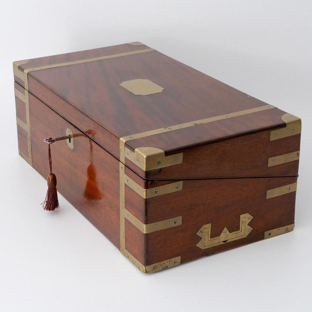 Brass Bound Writing Slope from the Mid 19th Century For Sale 1