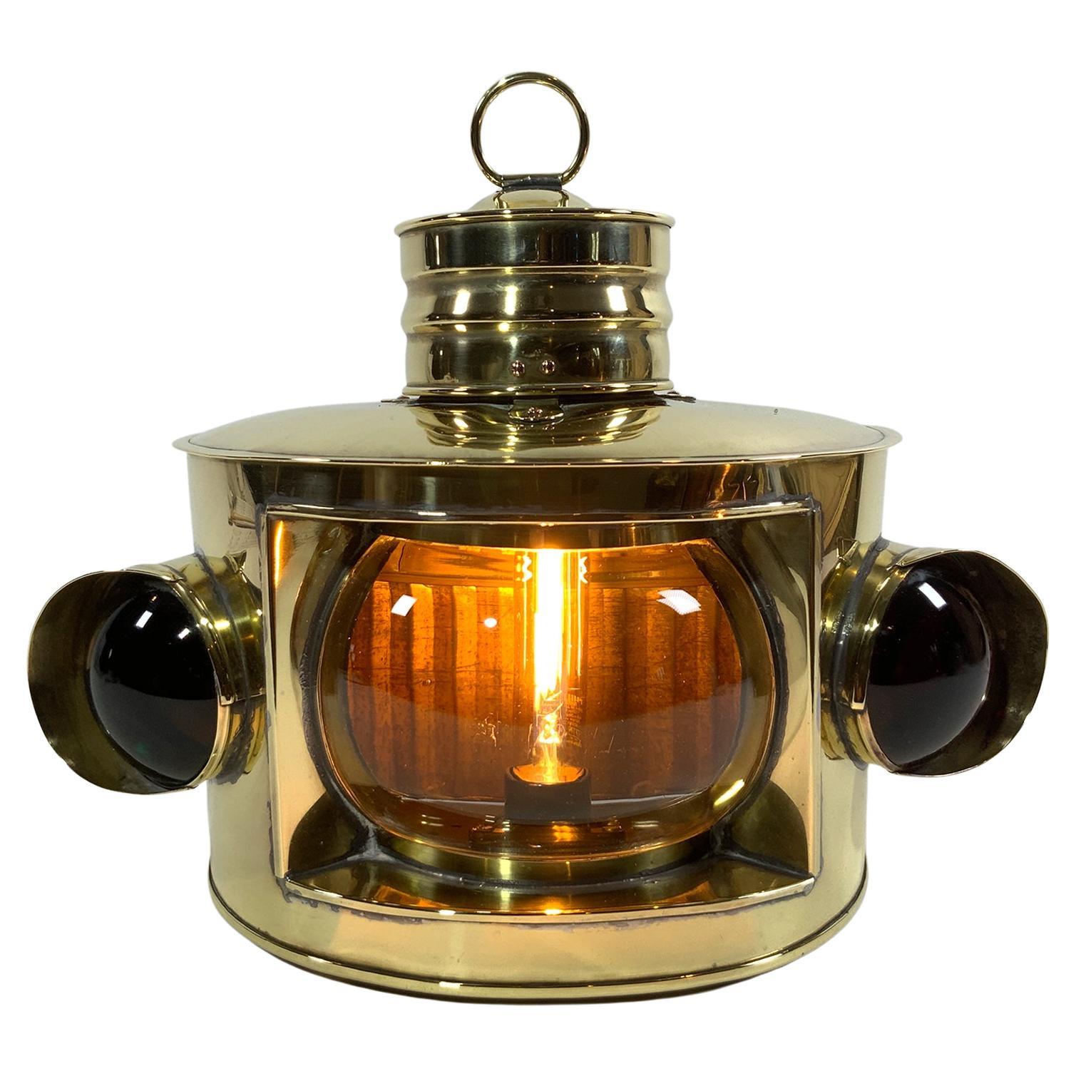 Brass Bow Lantern by British Maker Seahorse For Sale