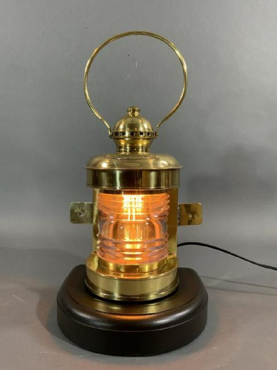 Brass Bow Light from a Boat In Good Condition For Sale In Norwell, MA