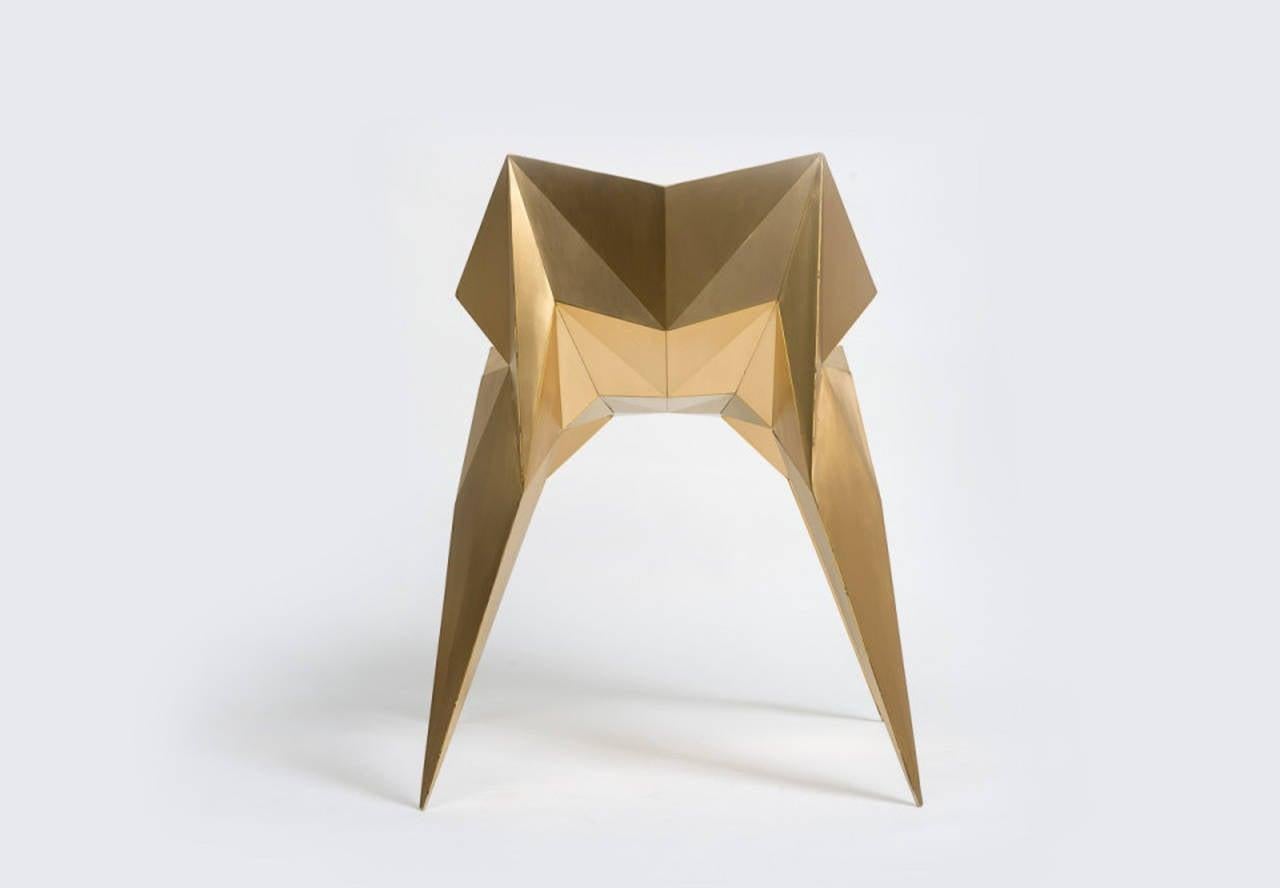 Chinese Brass Bow Tie Chair Unique Dining Chair by Zhoujie Zhang For Sale