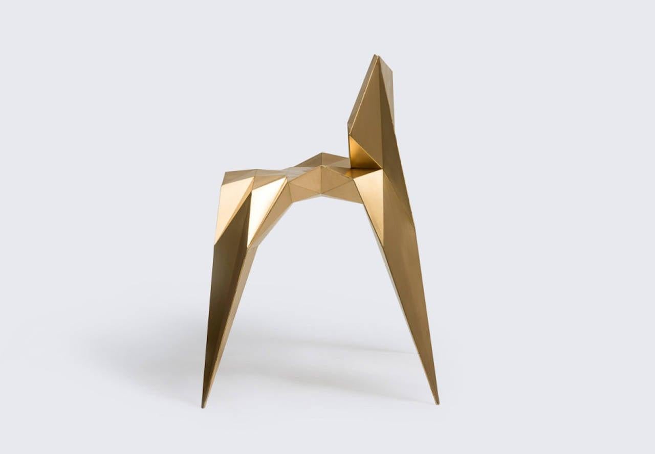 Brass Bow Tie Chair Unique Dining Chair by Zhoujie Zhang In New Condition For Sale In Beverly Hills, CA