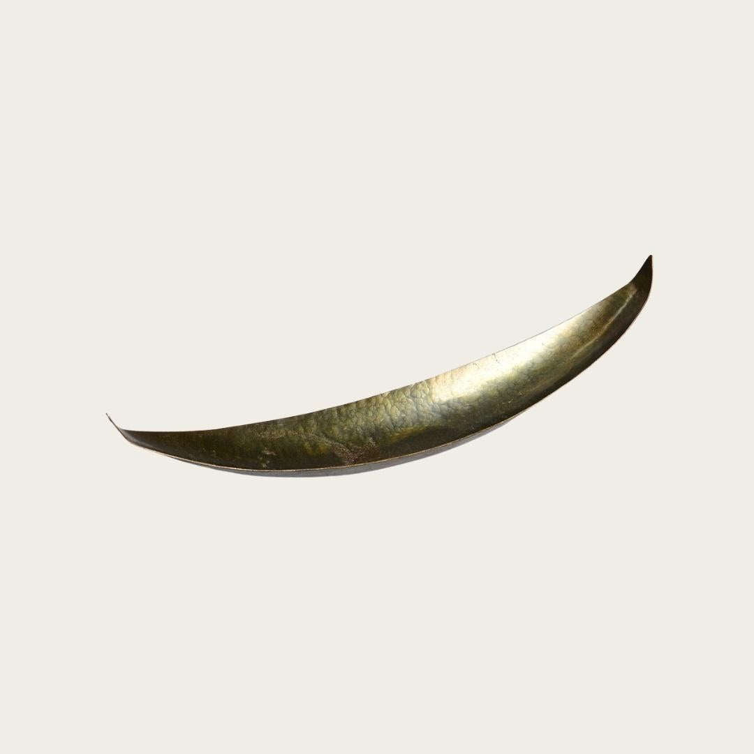 1950s, Sweden. Hand-forged hammered brass bowl. Crafted & signed on the underside by Karl-Erik Torssel.
