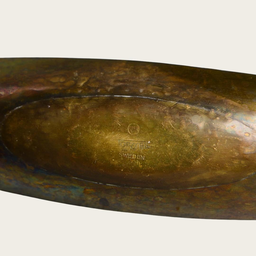Hammered Brass Bowl by Karl-Erik Torssel For Sale