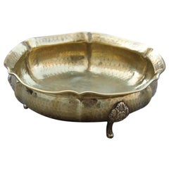 Brass Bowl Entirely Handmade, Italian Design 1970s Hammered, Gold