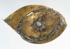 Brass Bowl with Inlay of Semi-Precious Stones, 1960.