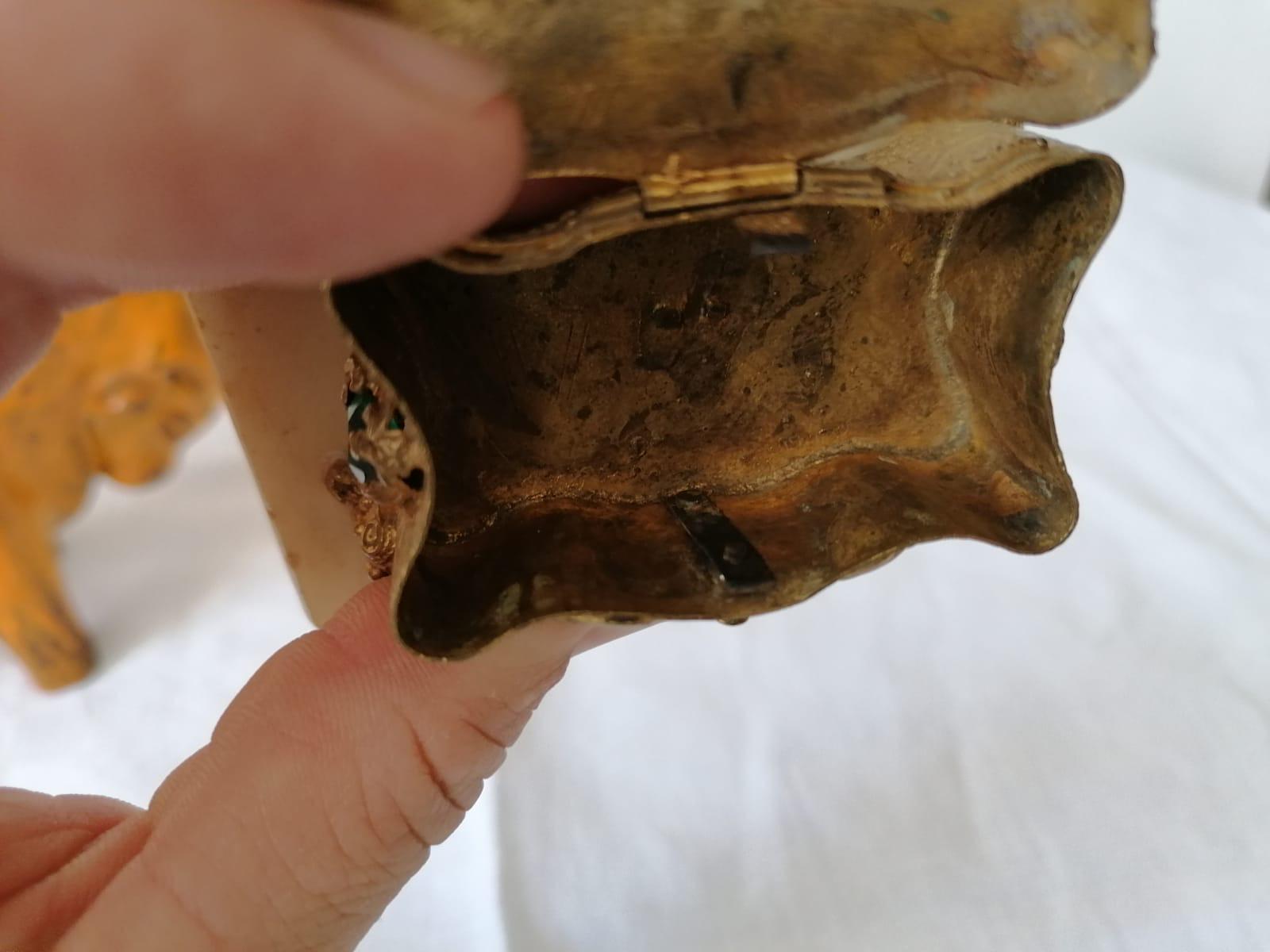 Austriaco Scatola d'ottone placcata oro in vendita