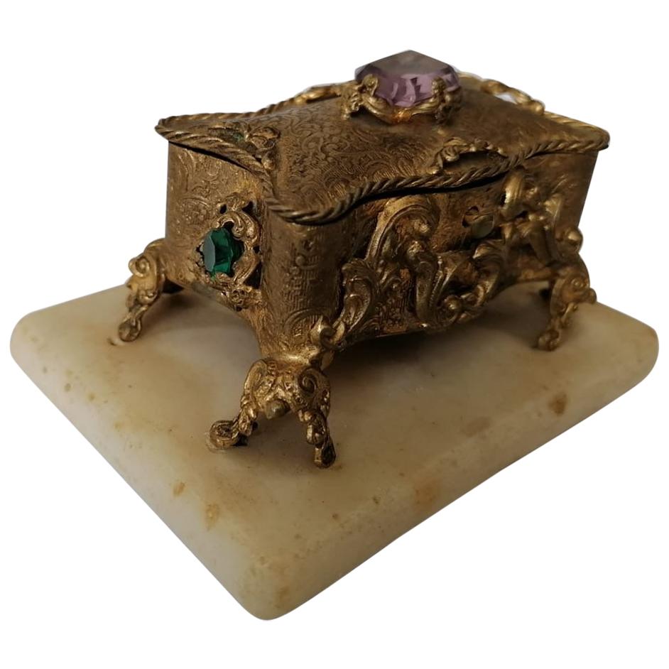 Brass Box Gold-Plated For Sale