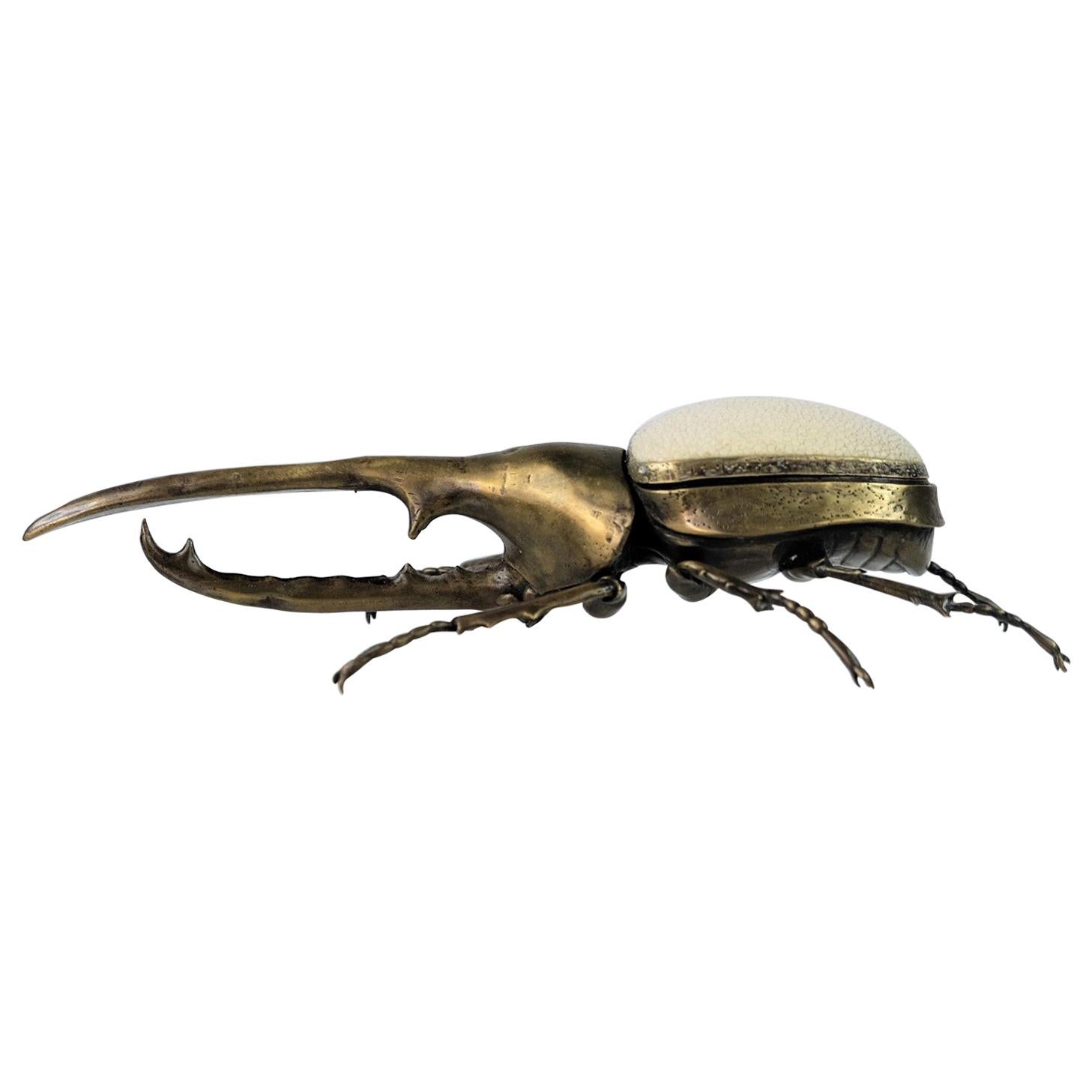 Brass Box Hercules Scarab by Ginger Brown For Sale