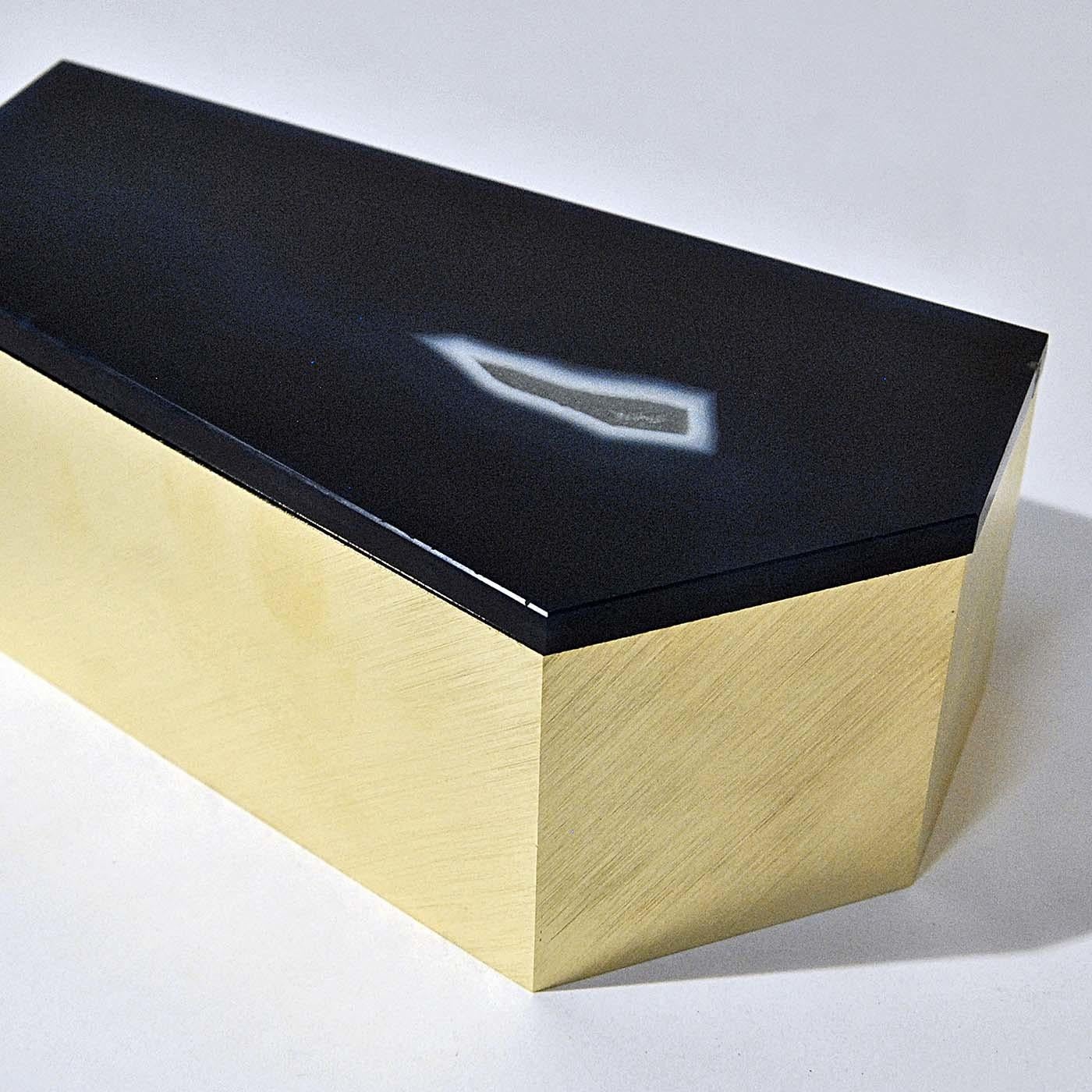 Modern Brass Box with Agate Lid