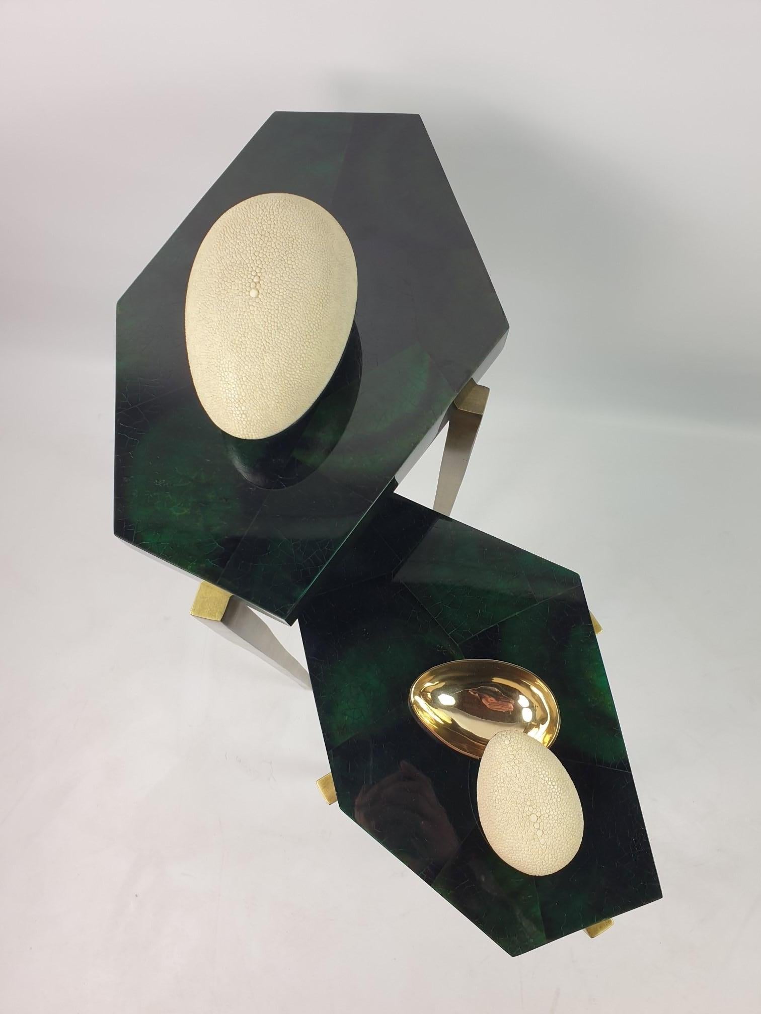 Brass Box with Shagreen Lid by Ginger Brown 1
