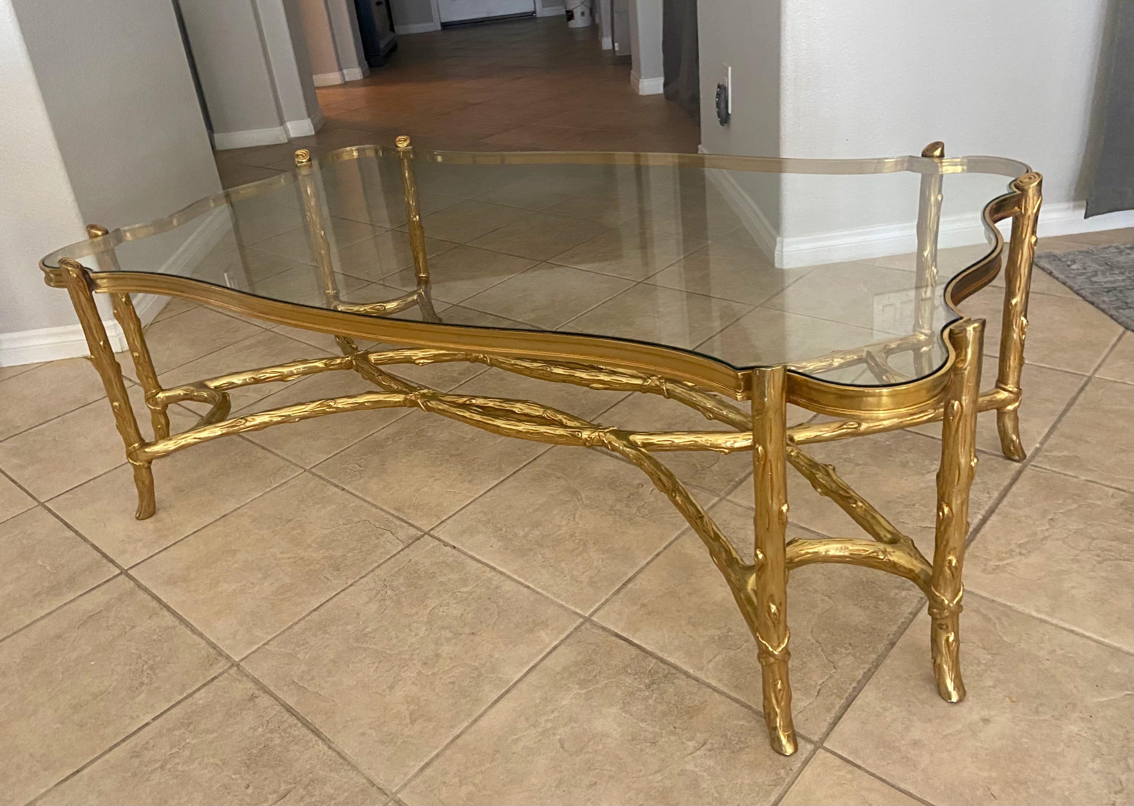 Branch Tree Form Bronze Serpentine Cocktail Coffee Table For Sale 3