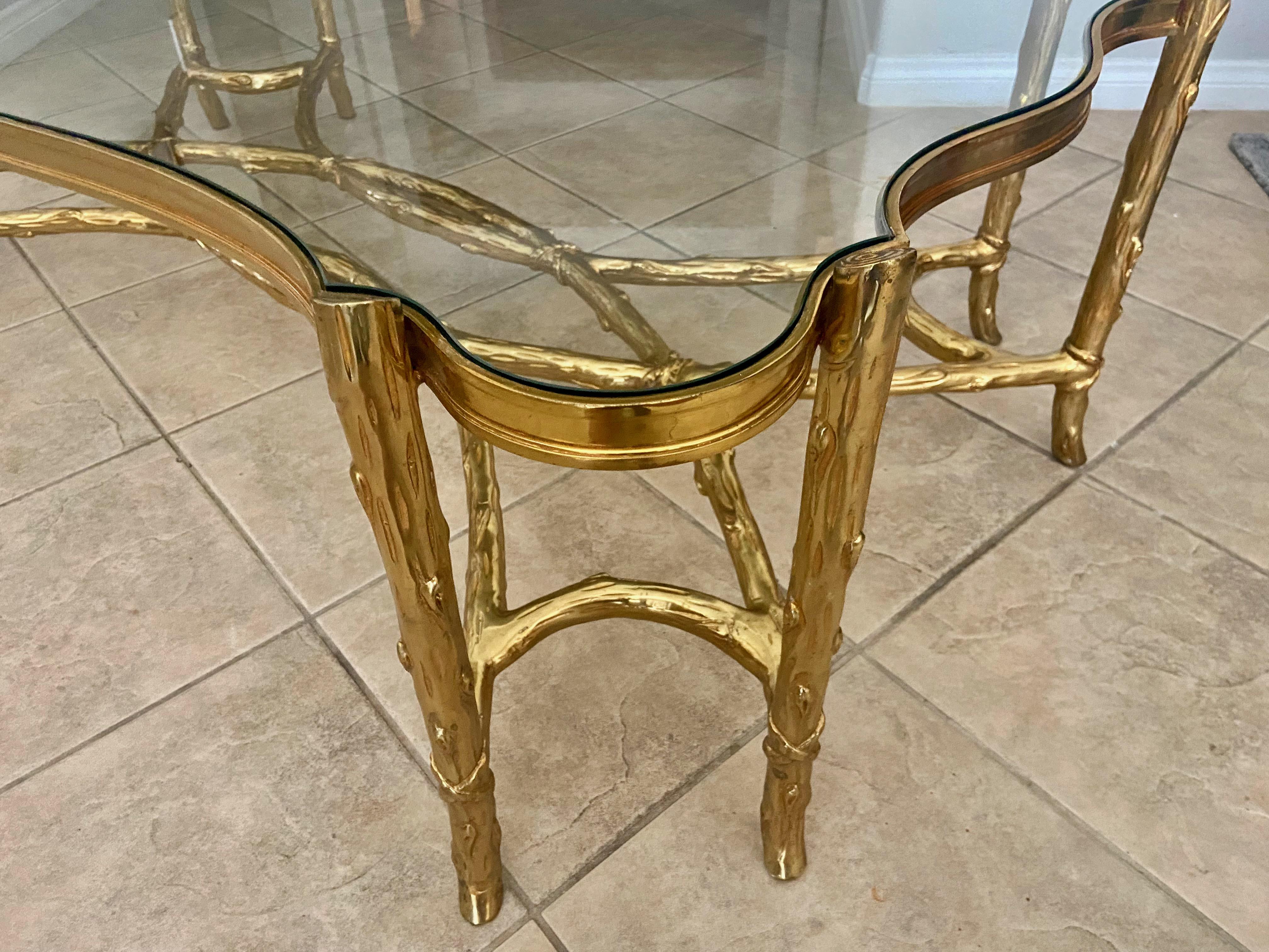 Branch Tree Form Bronze Serpentine Cocktail Tables Tables à café en vente 10