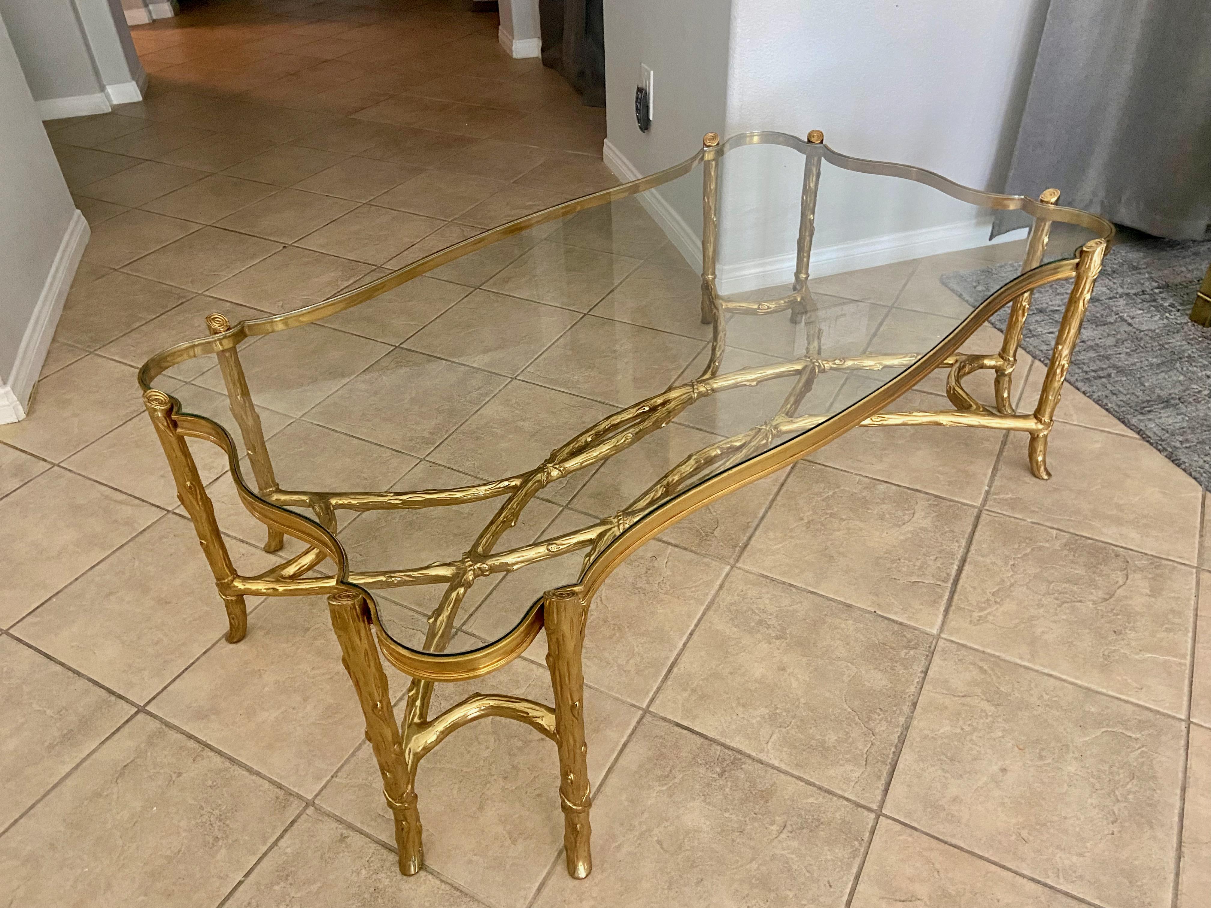 Branch Tree Form Bronze Serpentine Cocktail Coffee Table For Sale 12