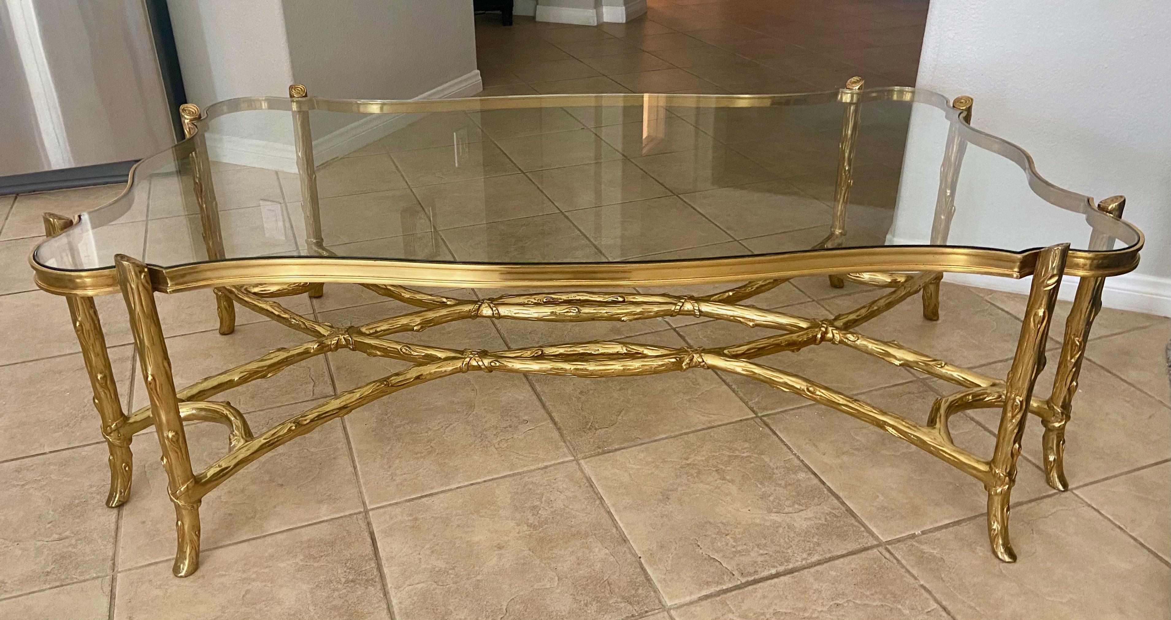 Branch Tree Form Bronze Serpentine Cocktail Coffee Table For Sale 13
