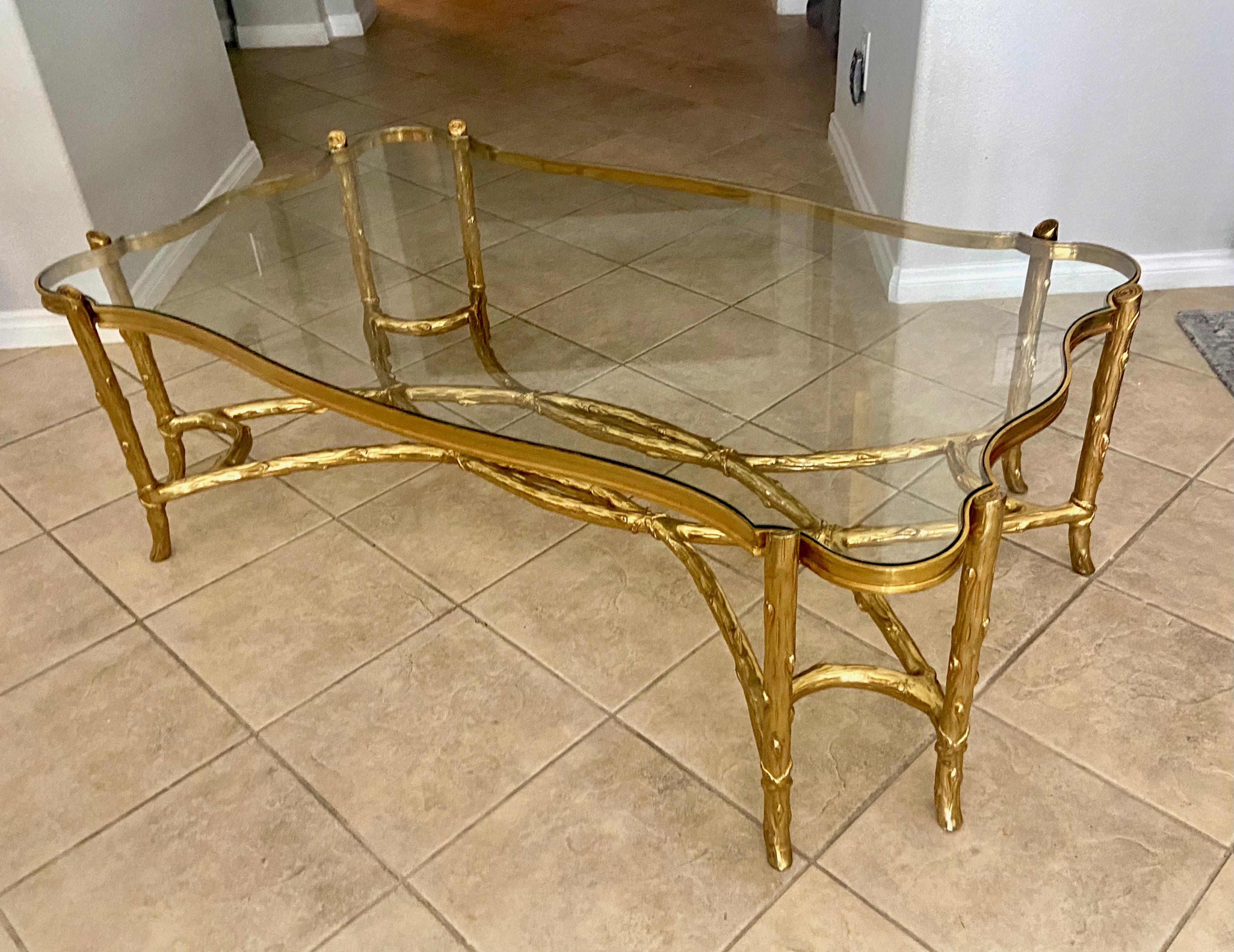 Branch Tree Form Bronze Serpentine Cocktail Coffee Table For Sale 2