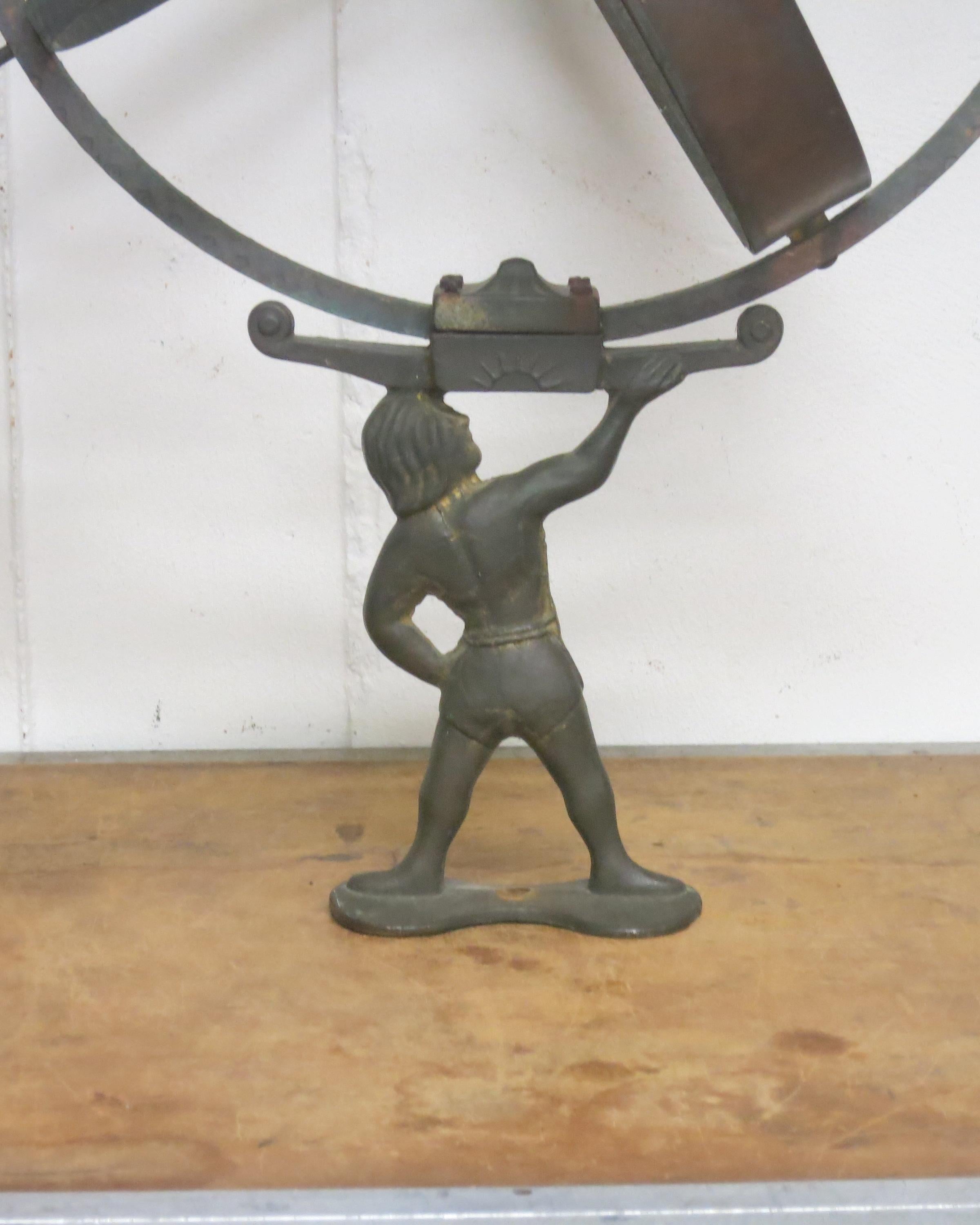 Brass, bronze and copper armillary attributed to Sune Rooth. Warm patina traces of gilt. 28