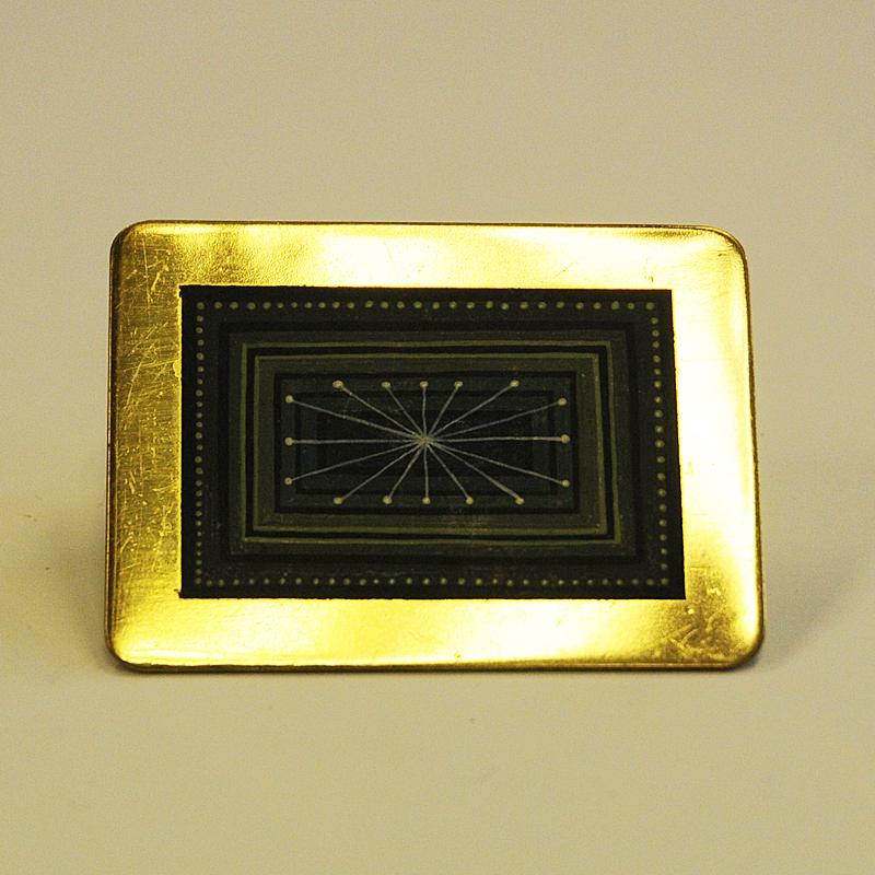 Scandinavian Modern Vintage Brass Brooch by Hans-Agne Jakobsson, Markaryd, Sweden 1960s