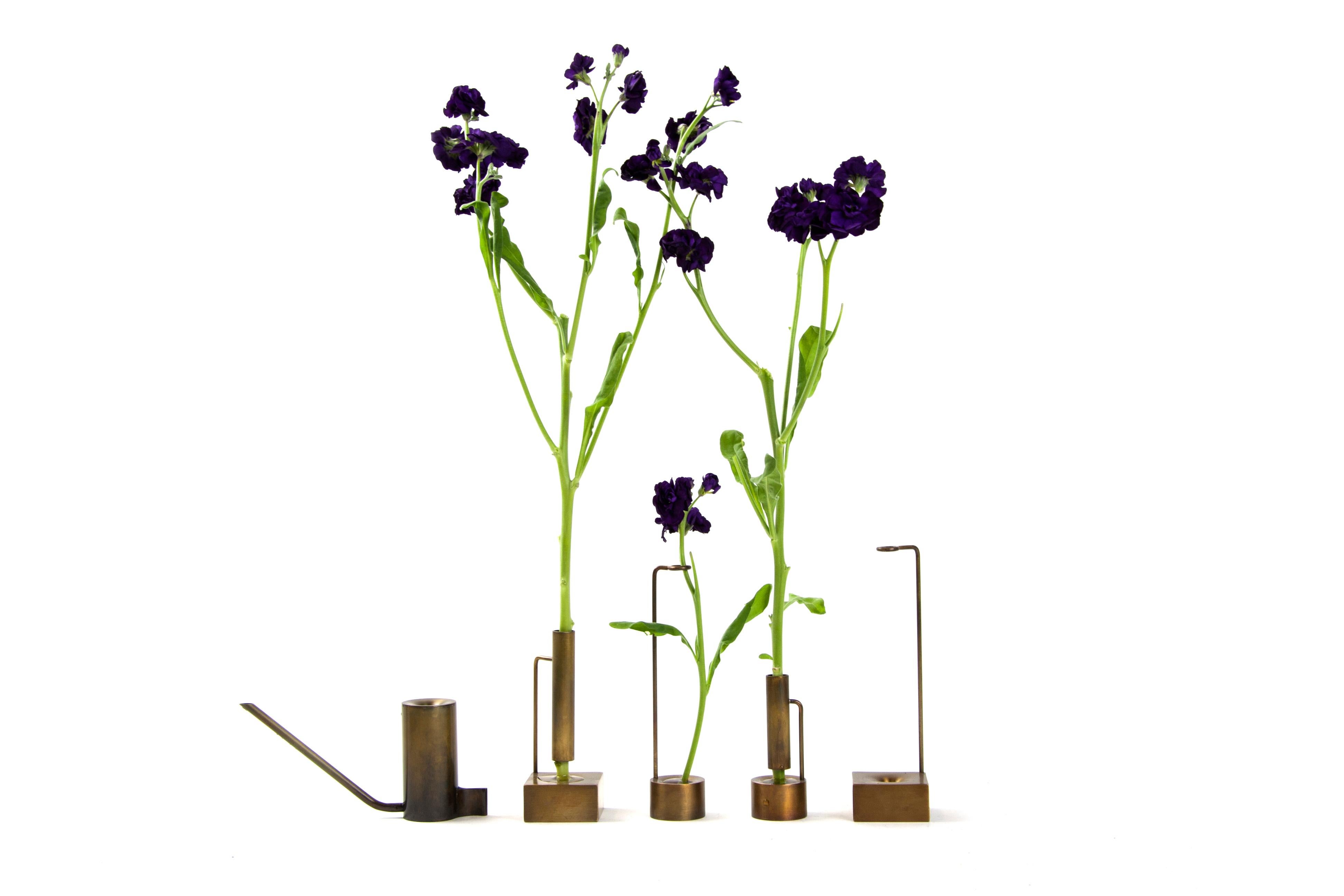 XXIe siècle et contemporain Vase à bourgeons en laiton III de Gentner Design en vente
