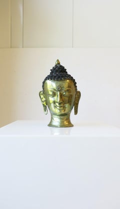 Brass Buddha Head Bust