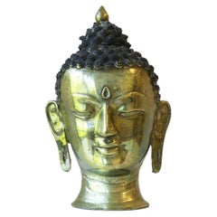 Vintage Brass Buddha Head Bust