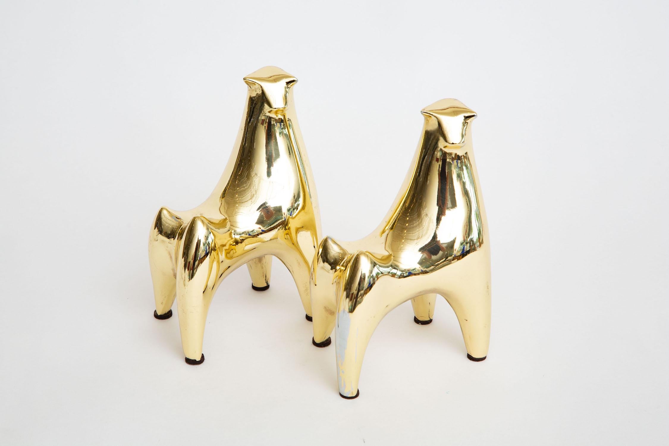 Late 20th Century  Norman Bleckner Brass Bull Bookends Pair Of Vintage For Sale