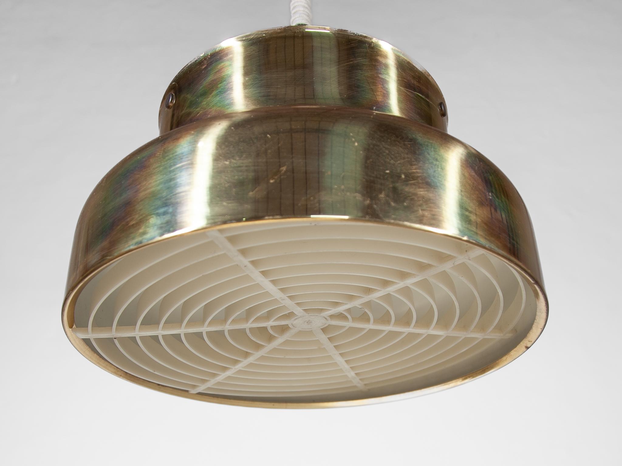 Scandinavian Modern Brass Bumling Pendant Lamp by Anders Pehrson for Ateljé Lyktan For Sale