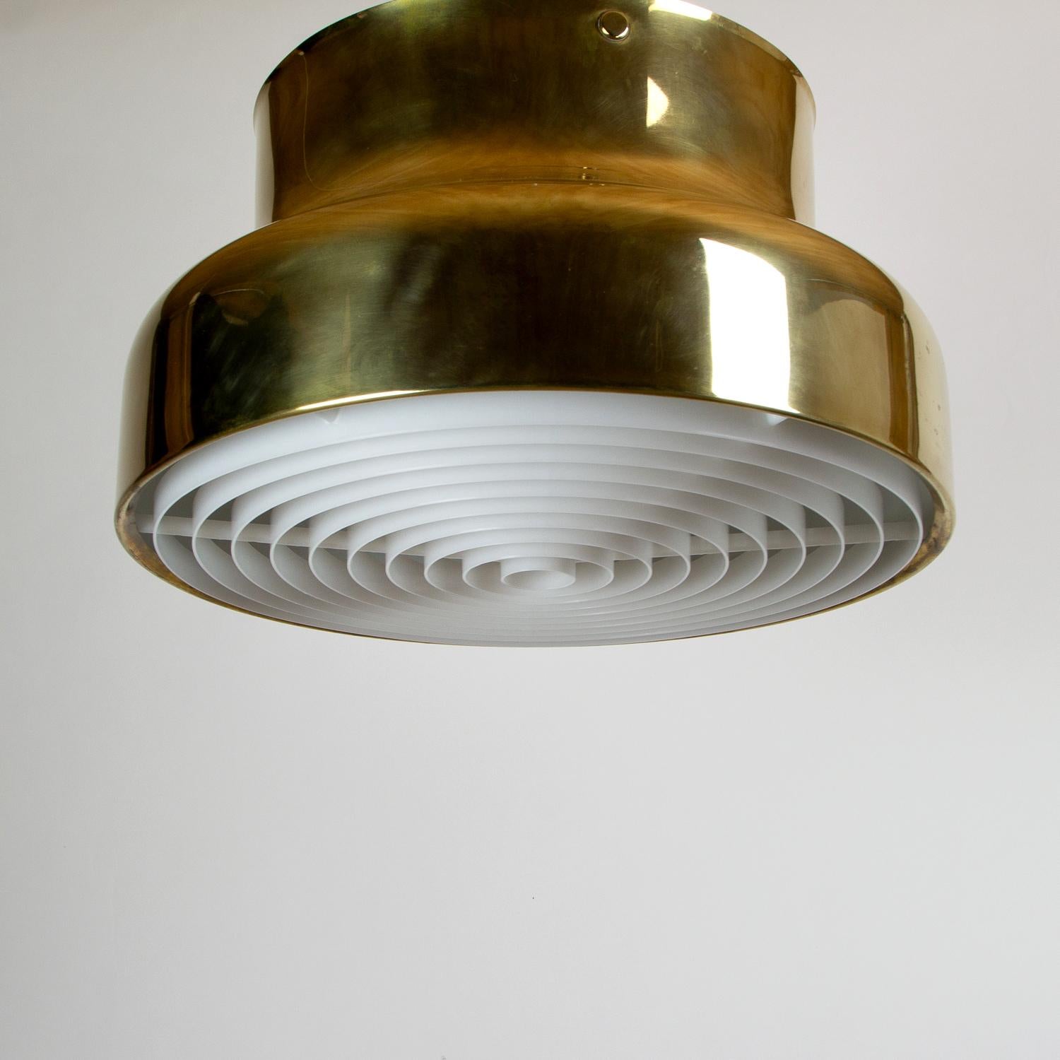Brass Bumling Pendant Light by Anders Pehrson for Ateljé Lyktan, Sweden, 1960s 6