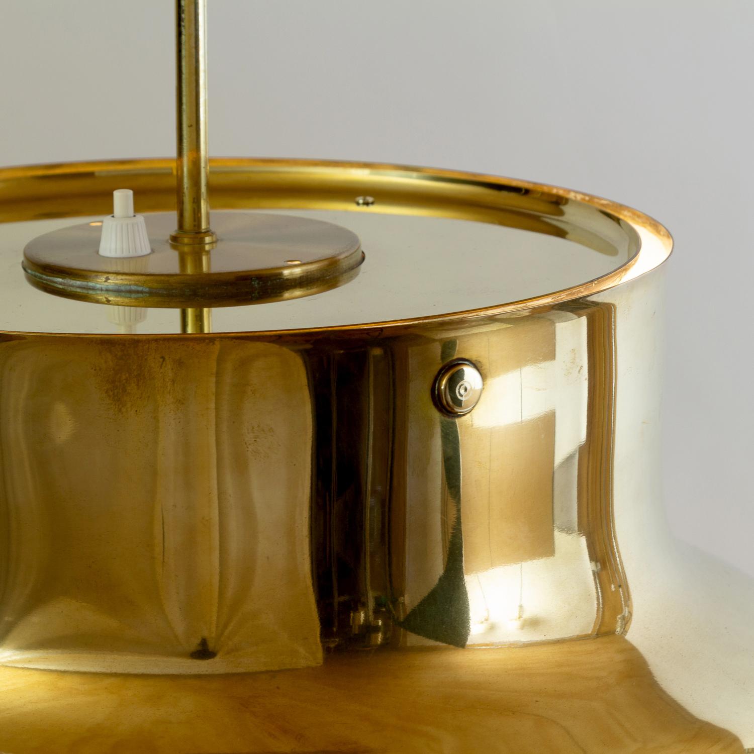 Swedish Brass Bumling Pendant Light by Anders Pehrson for Ateljé Lyktan, Sweden, 1960s