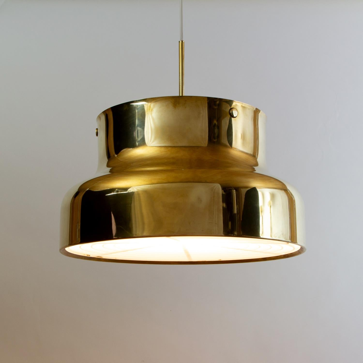 Mid-20th Century Brass Bumling Pendant Light by Anders Pehrson for Ateljé Lyktan, Sweden, 1960s