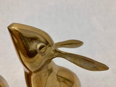 Brass Bunny Bookends