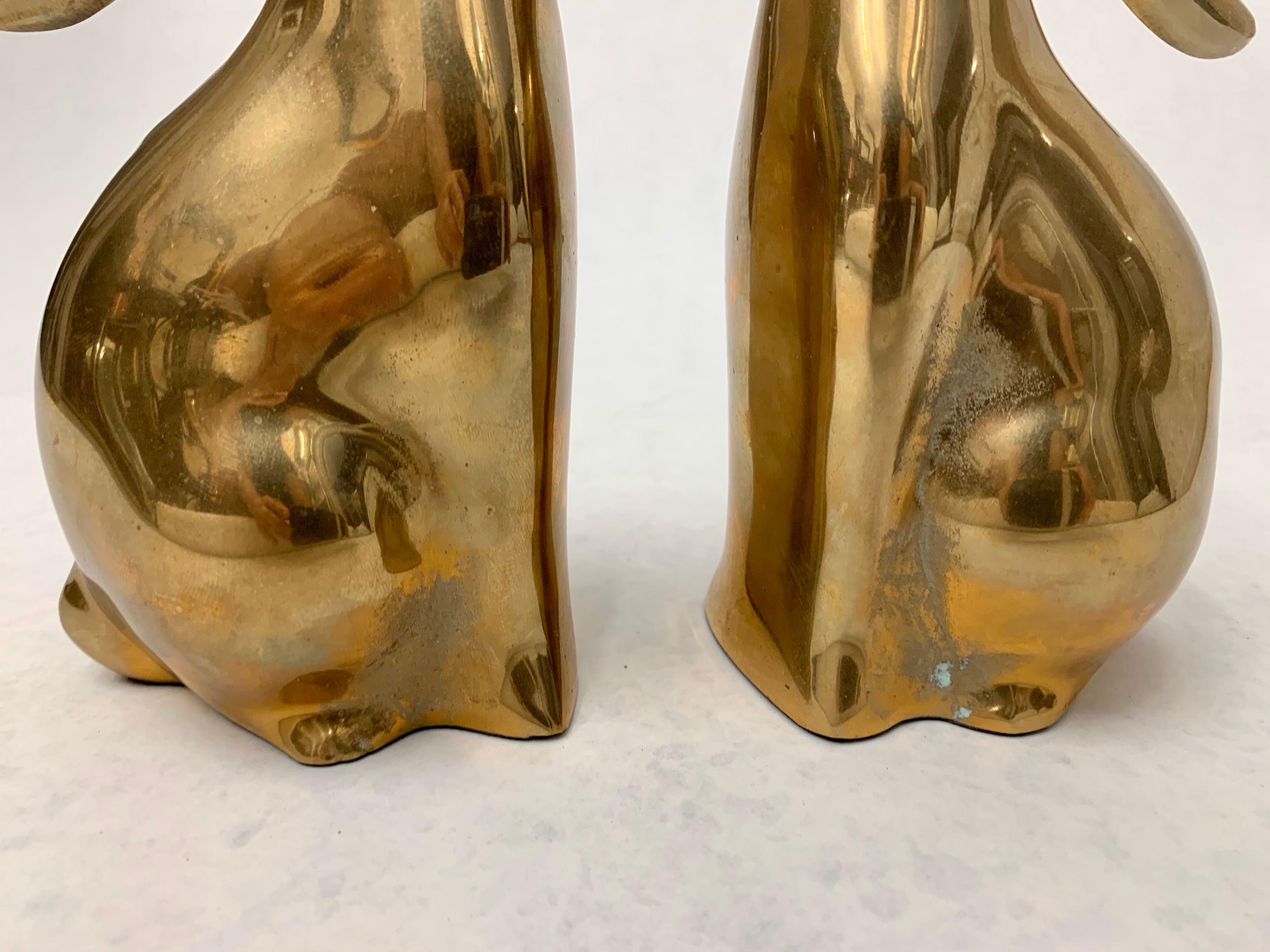 American Brass Bunny Bookends