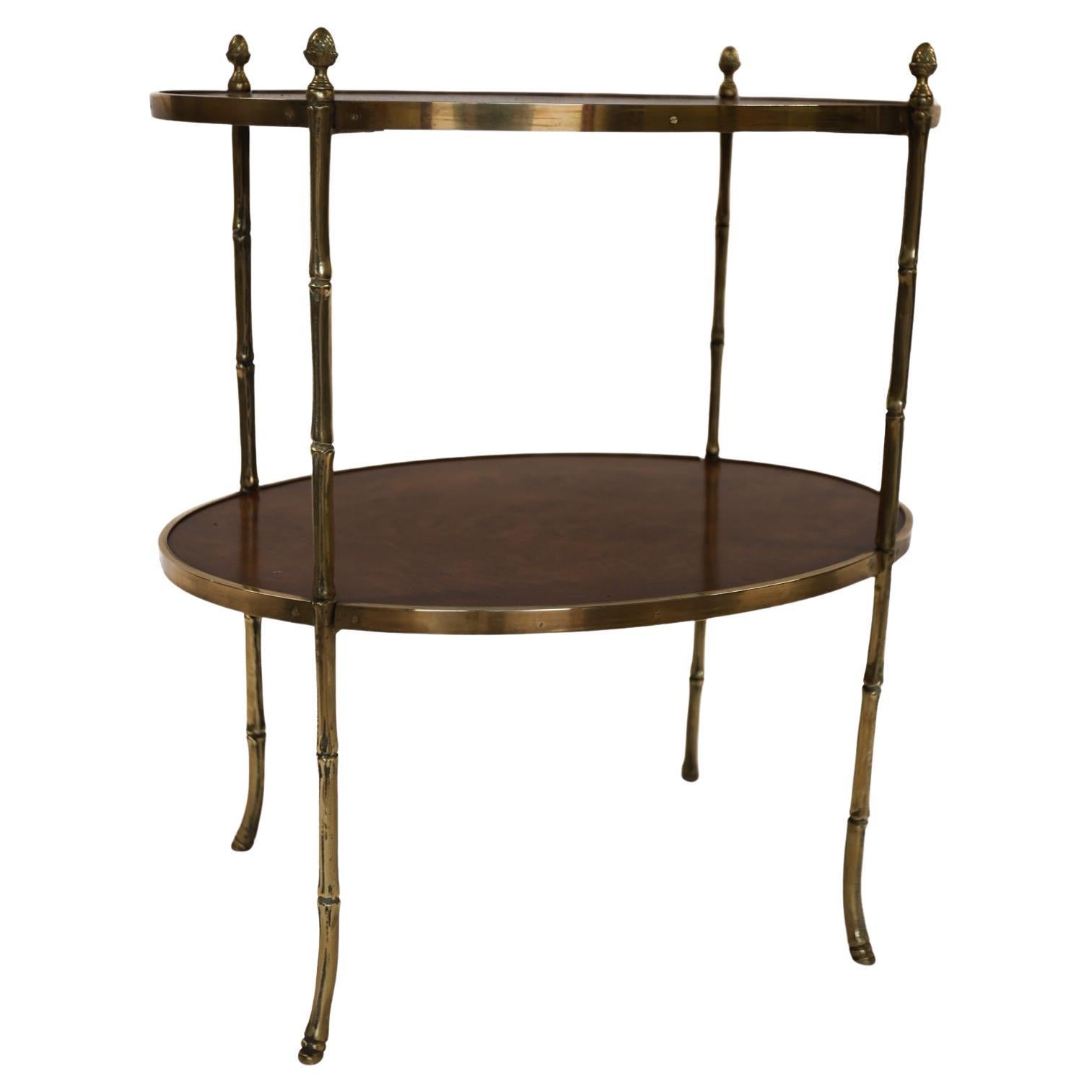 Brass & Burr Walnut Etagere, circa 1920s For Sale
