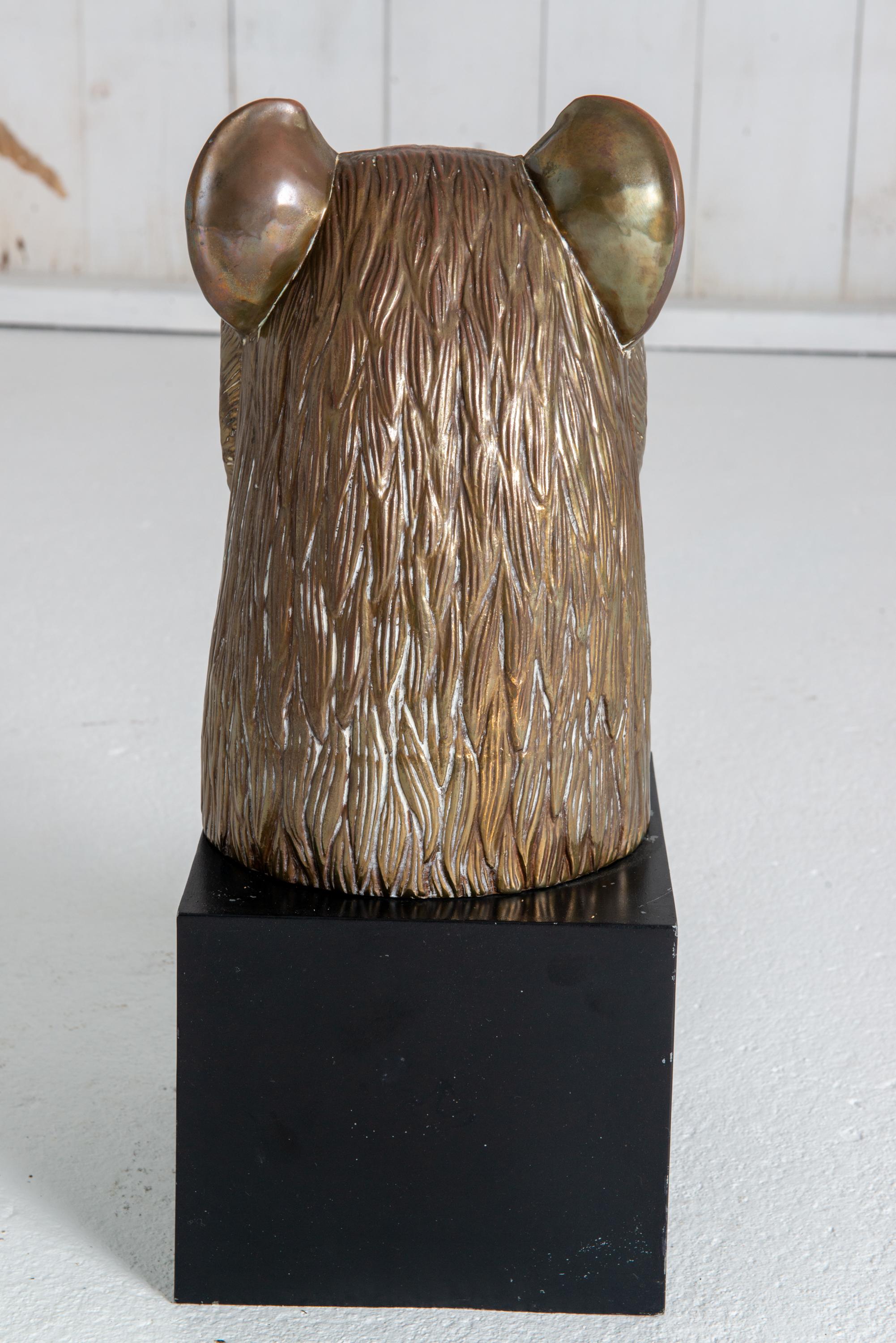 Brass Bust of Lion by Chapman For Sale 1