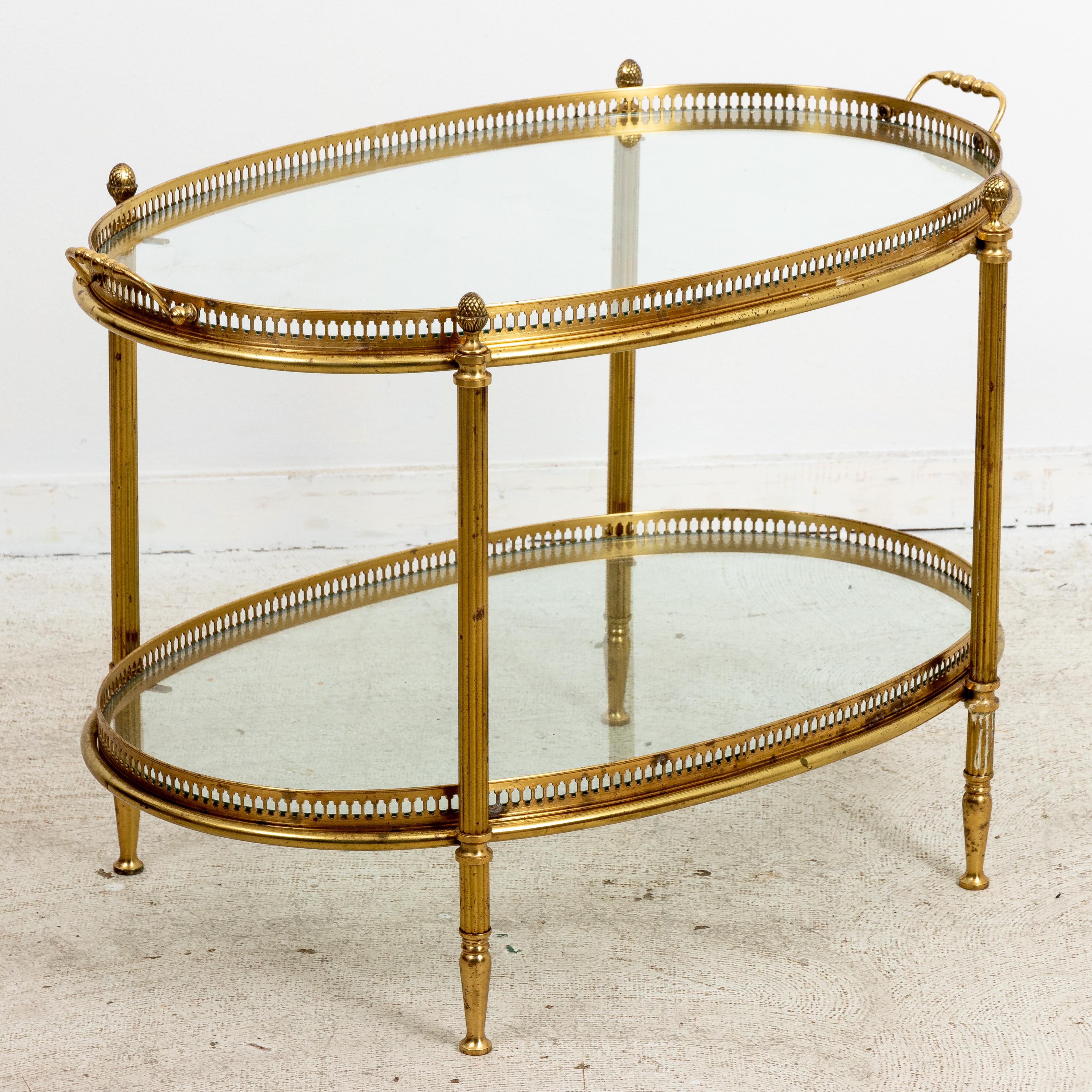 Mid-20th Century Brass Butler Tray Coffee or Side Table