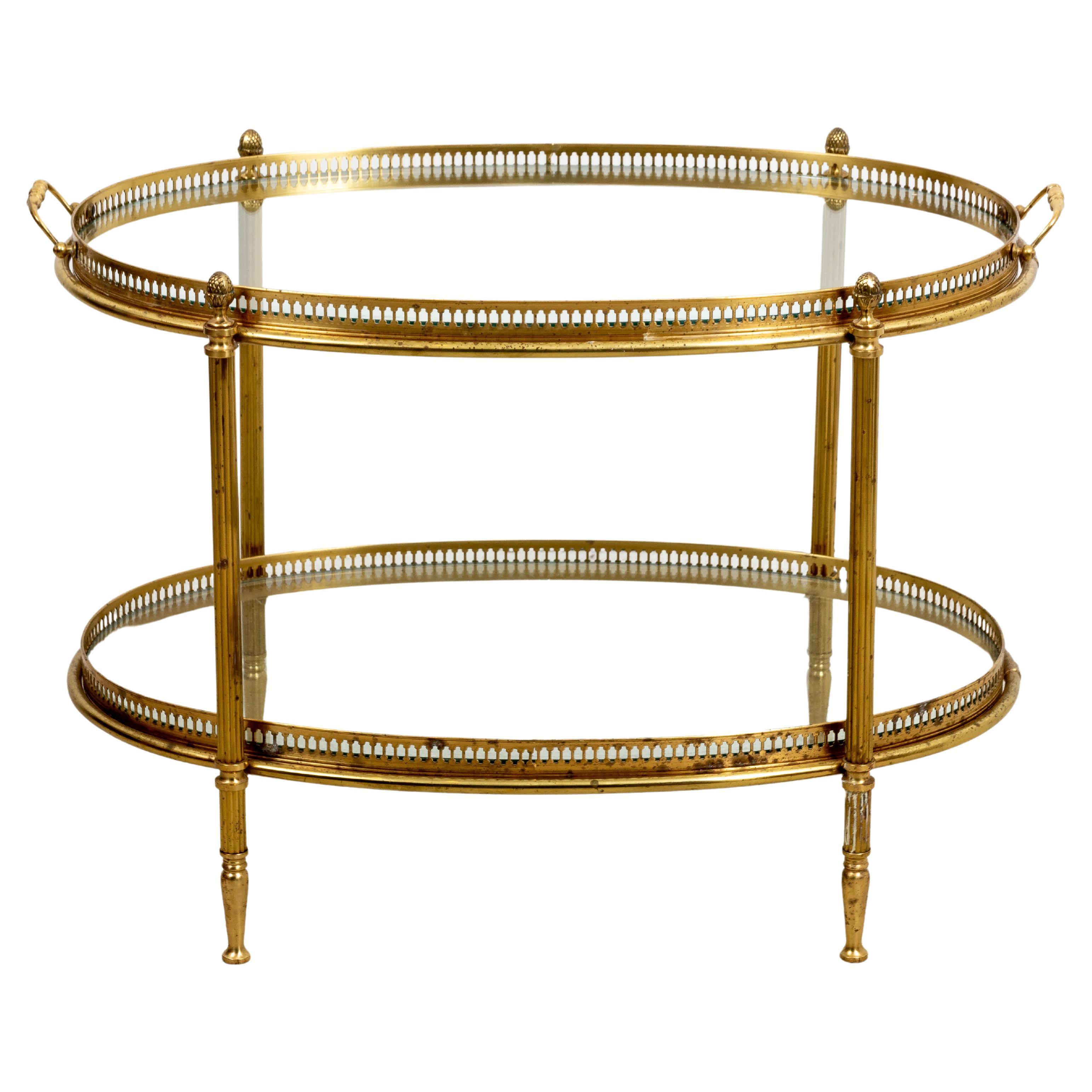Le Tray Straight Legs, Coffee Table or Cocktail Table, Walnut and Brass