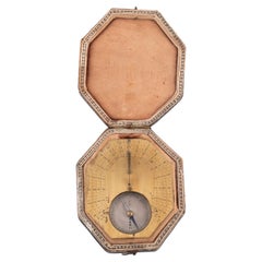 Brass Pocket Sundial Compass French Late 19th Century 