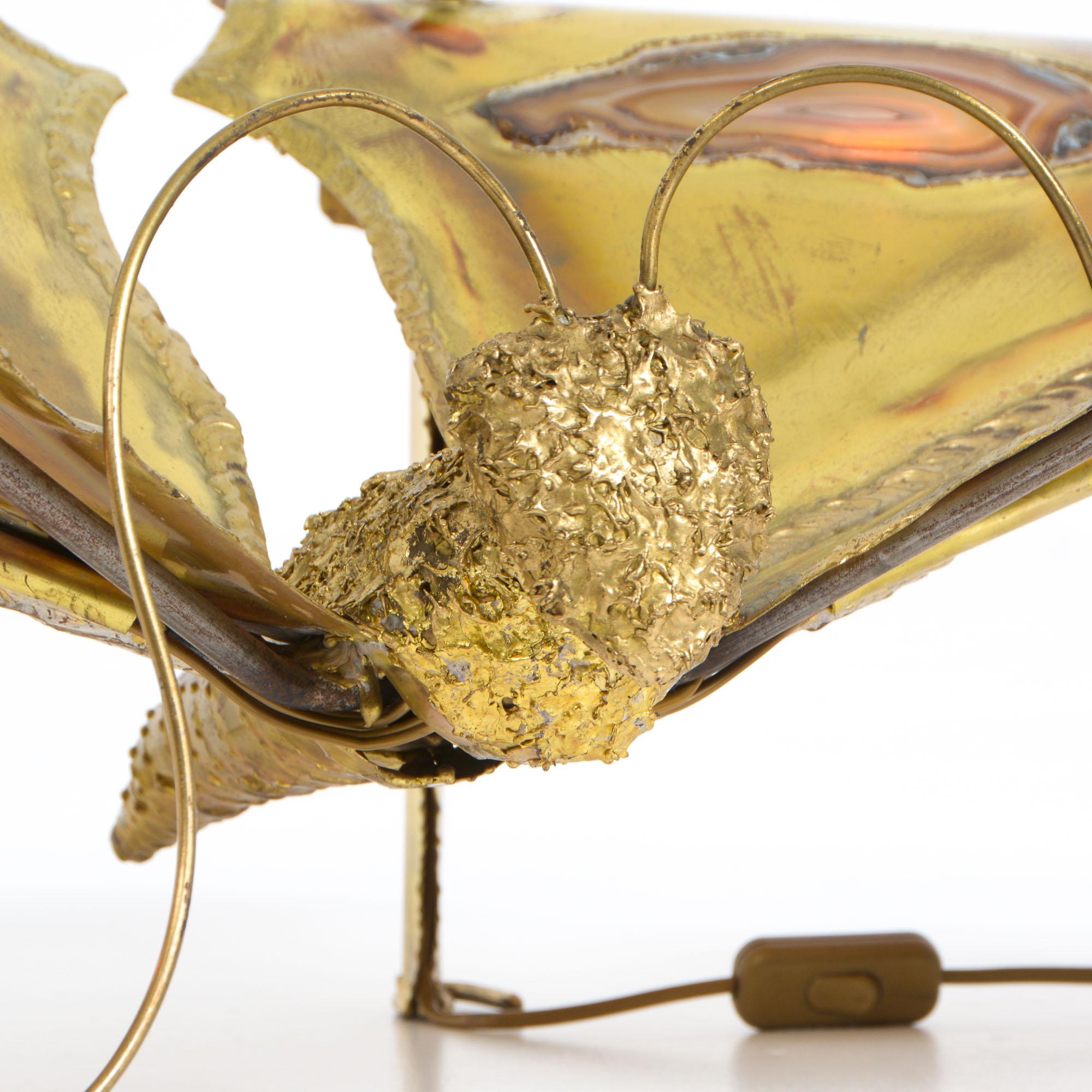 Brass Butterfly Light Sculpture and Coffee Table by Henri Fernandez for Jacques 10