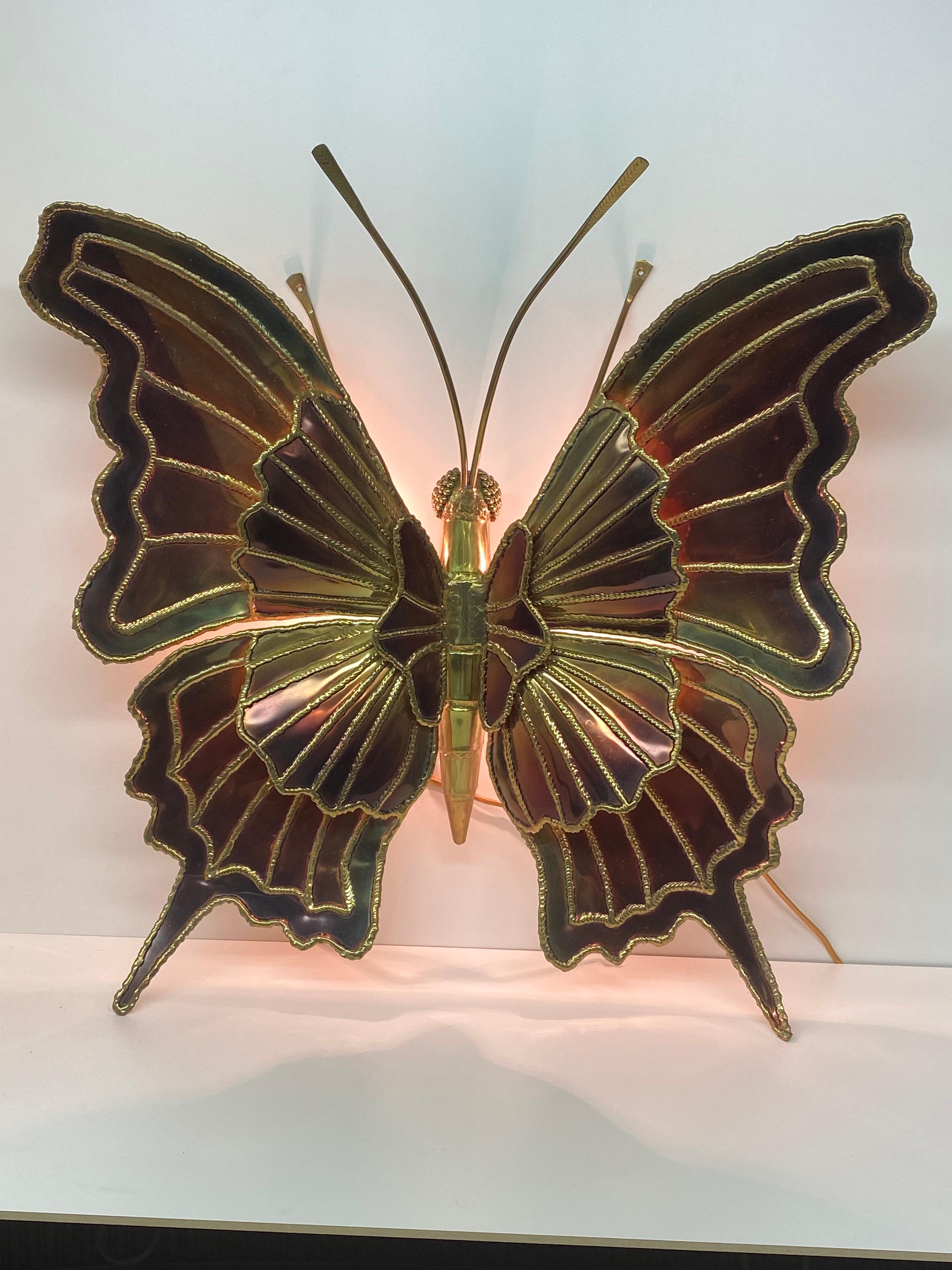 Brass Butterfly Sconce  For Sale 3