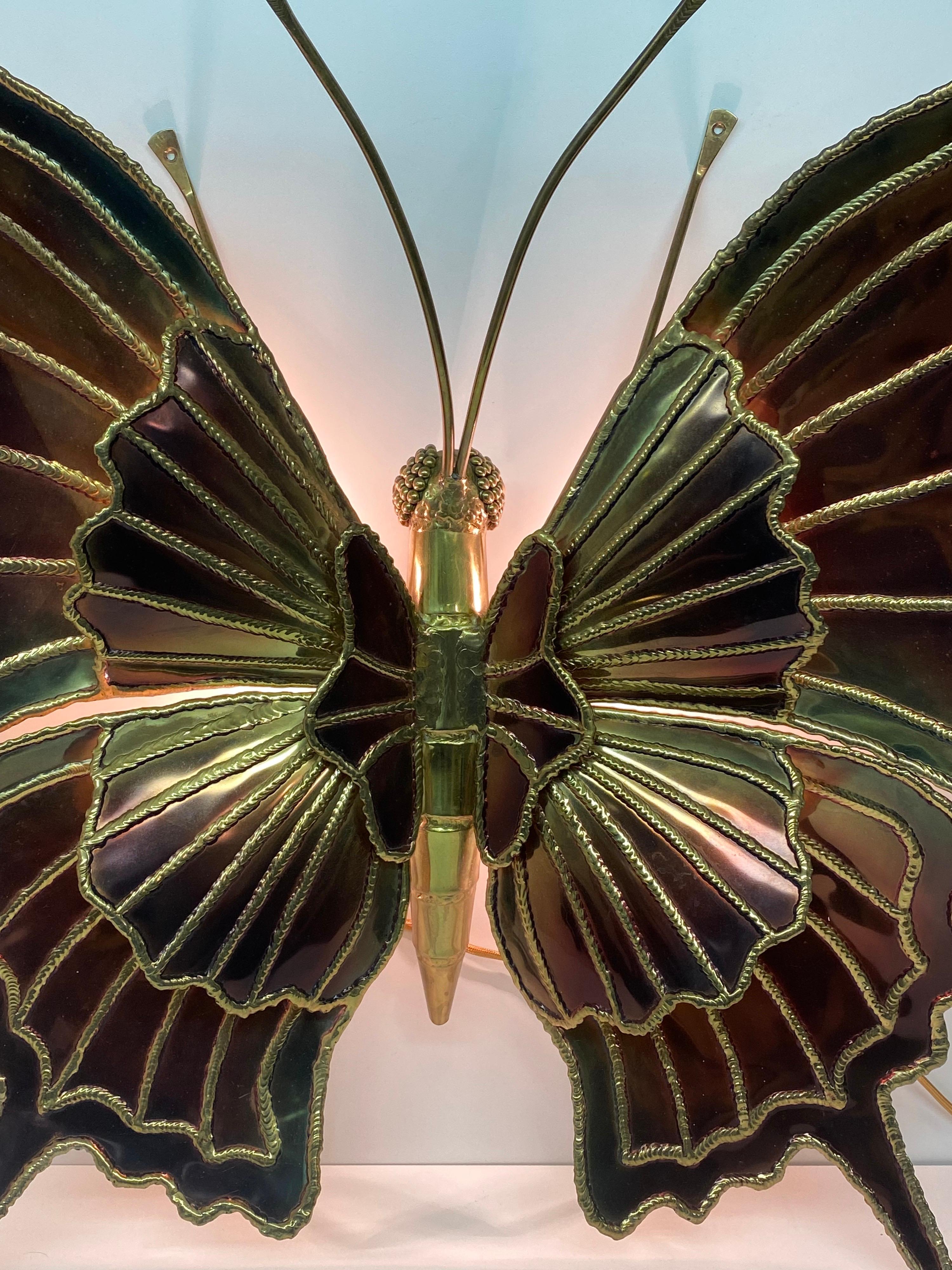 Brass Butterfly Sconce  For Sale 4