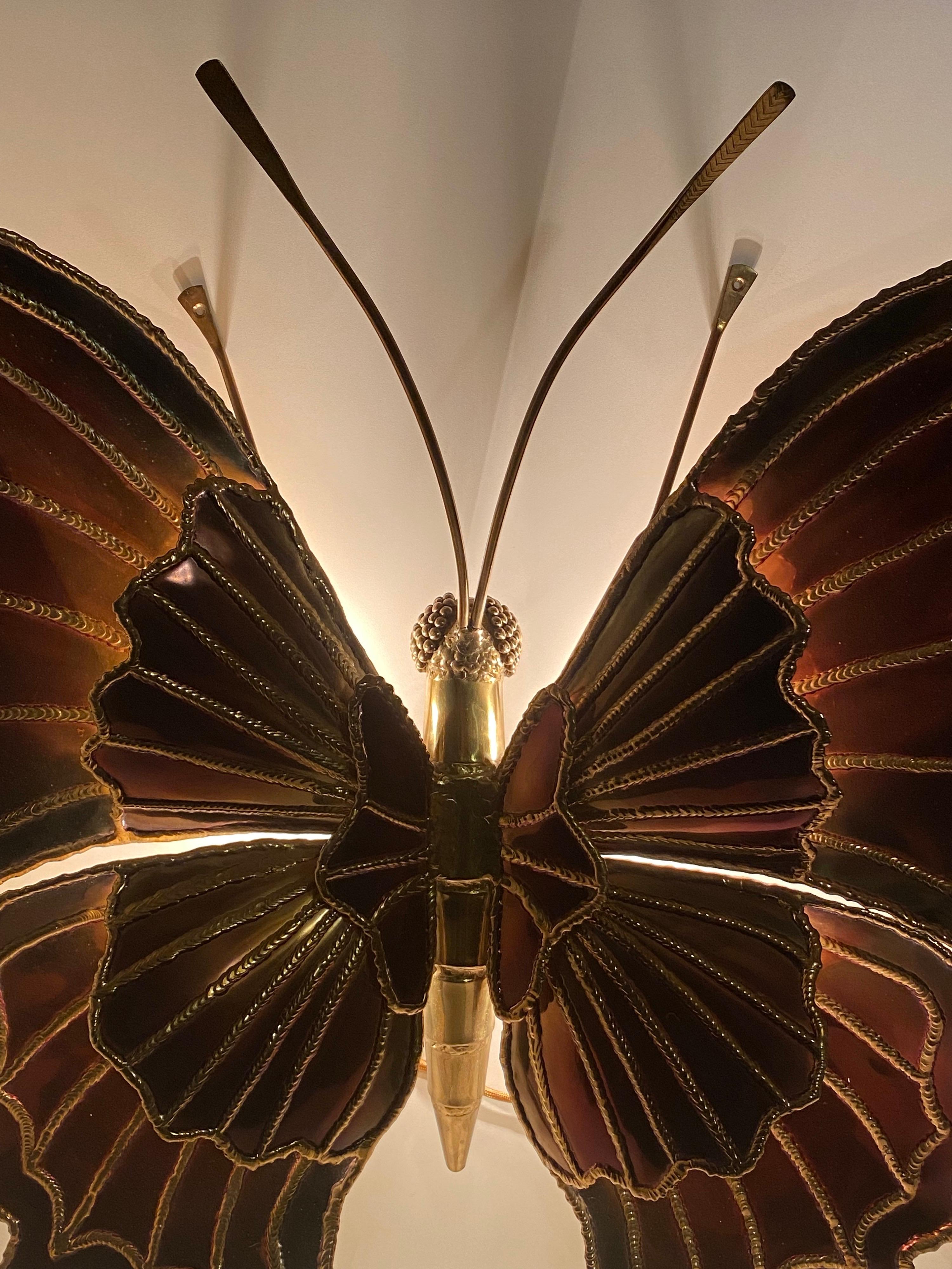 vintage brass butterfly