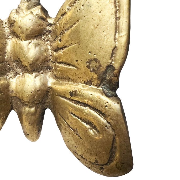 Chinoiserie Brass Butterfly Wall Hook  For Sale