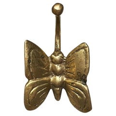 Used Brass Butterfly Wall Hook 