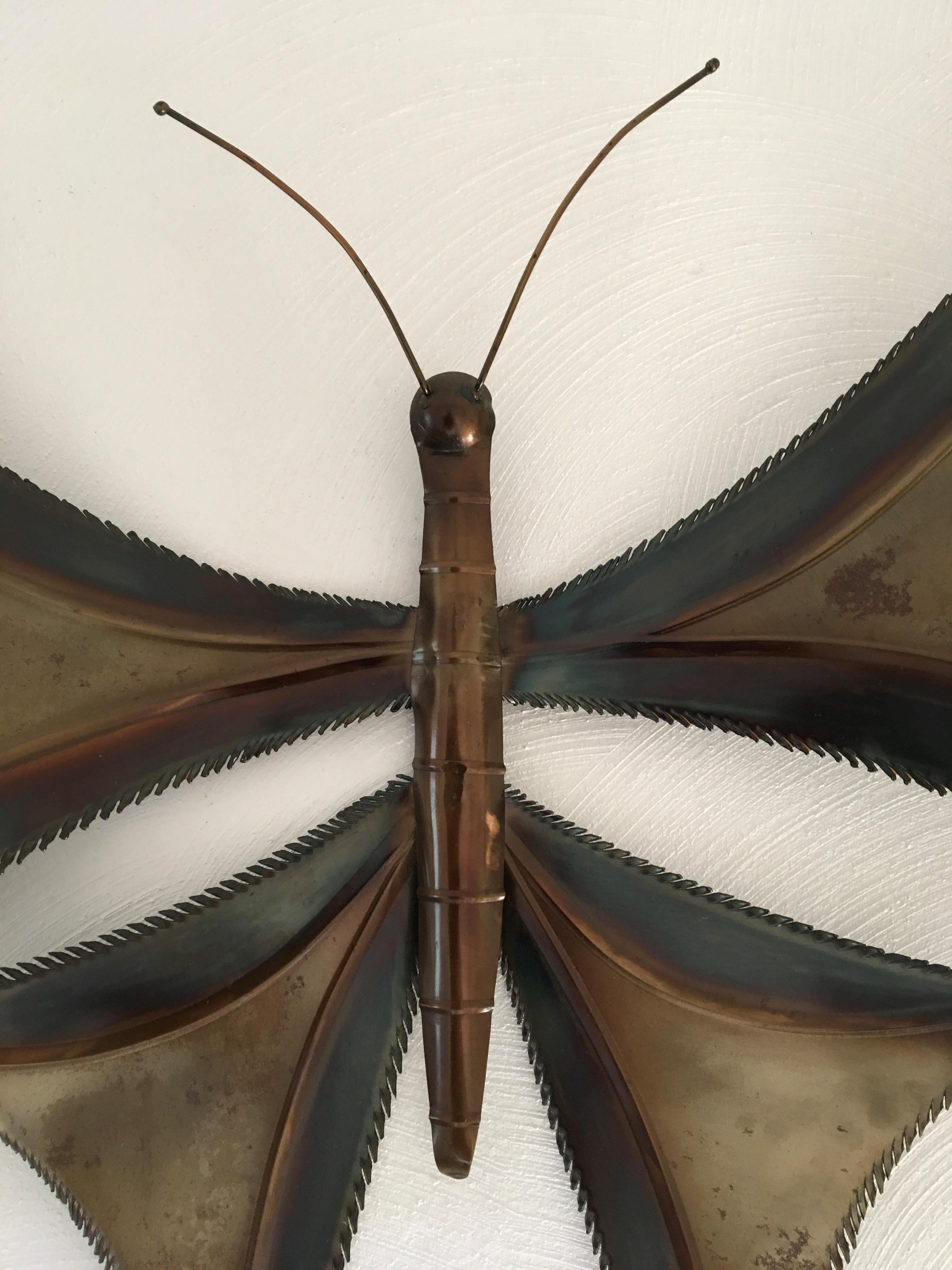 Brass Butterfly Wall Sculpture, Brutalist Wall Sculpture In Good Condition In Antwerp, BE