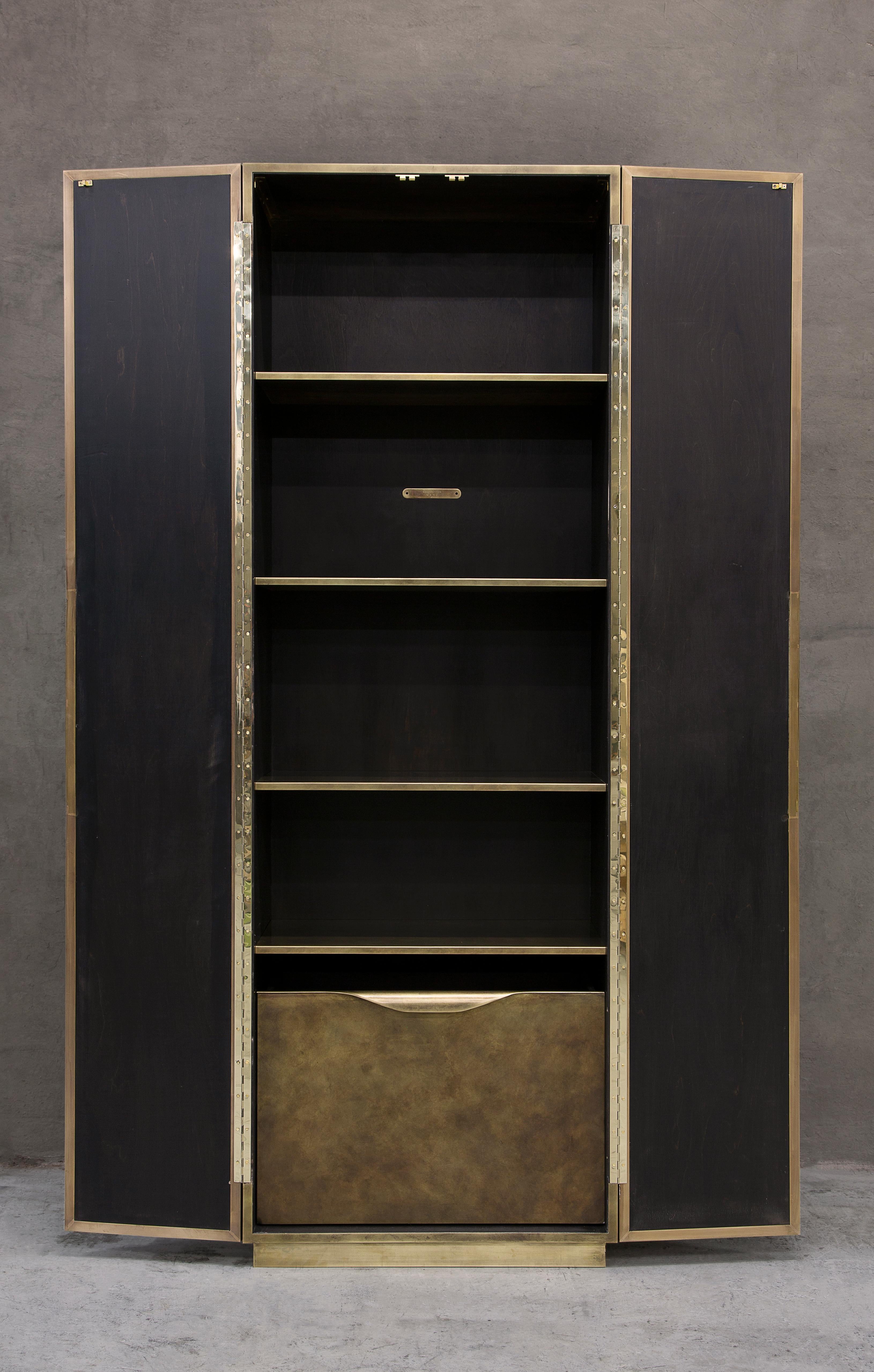 Modern Brass Cabinet Handcrafted and Signed by Novocastrian
